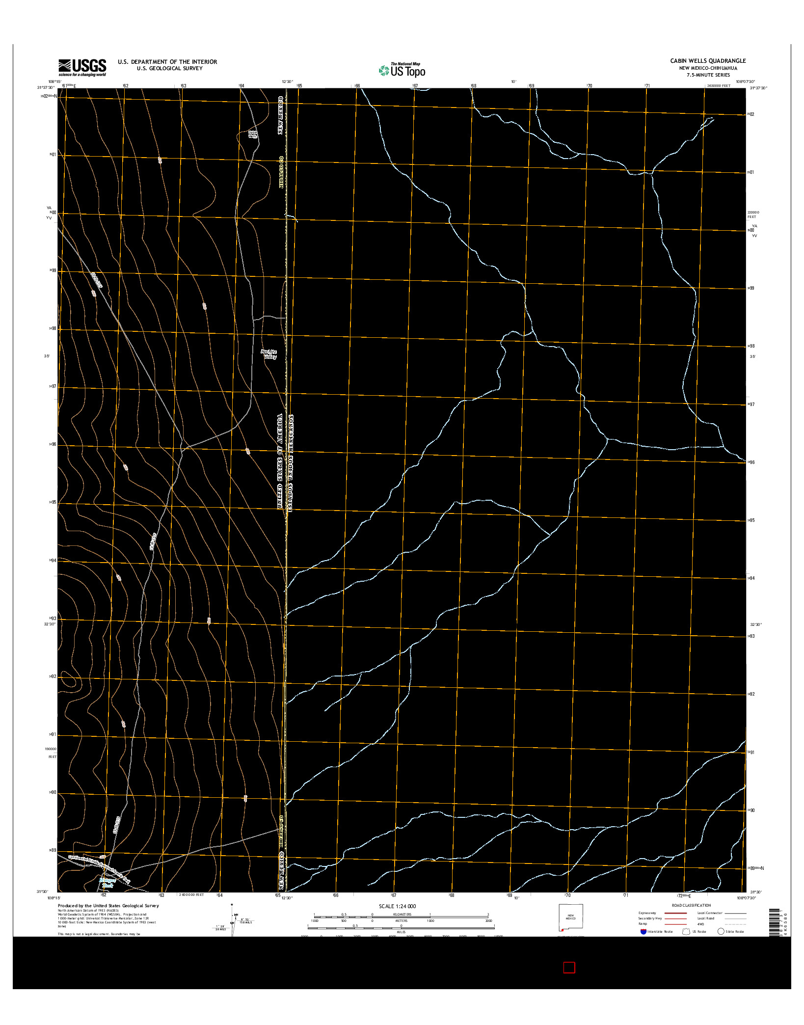 USGS US TOPO 7.5-MINUTE MAP FOR CABIN WELLS, NM-CHH 2017