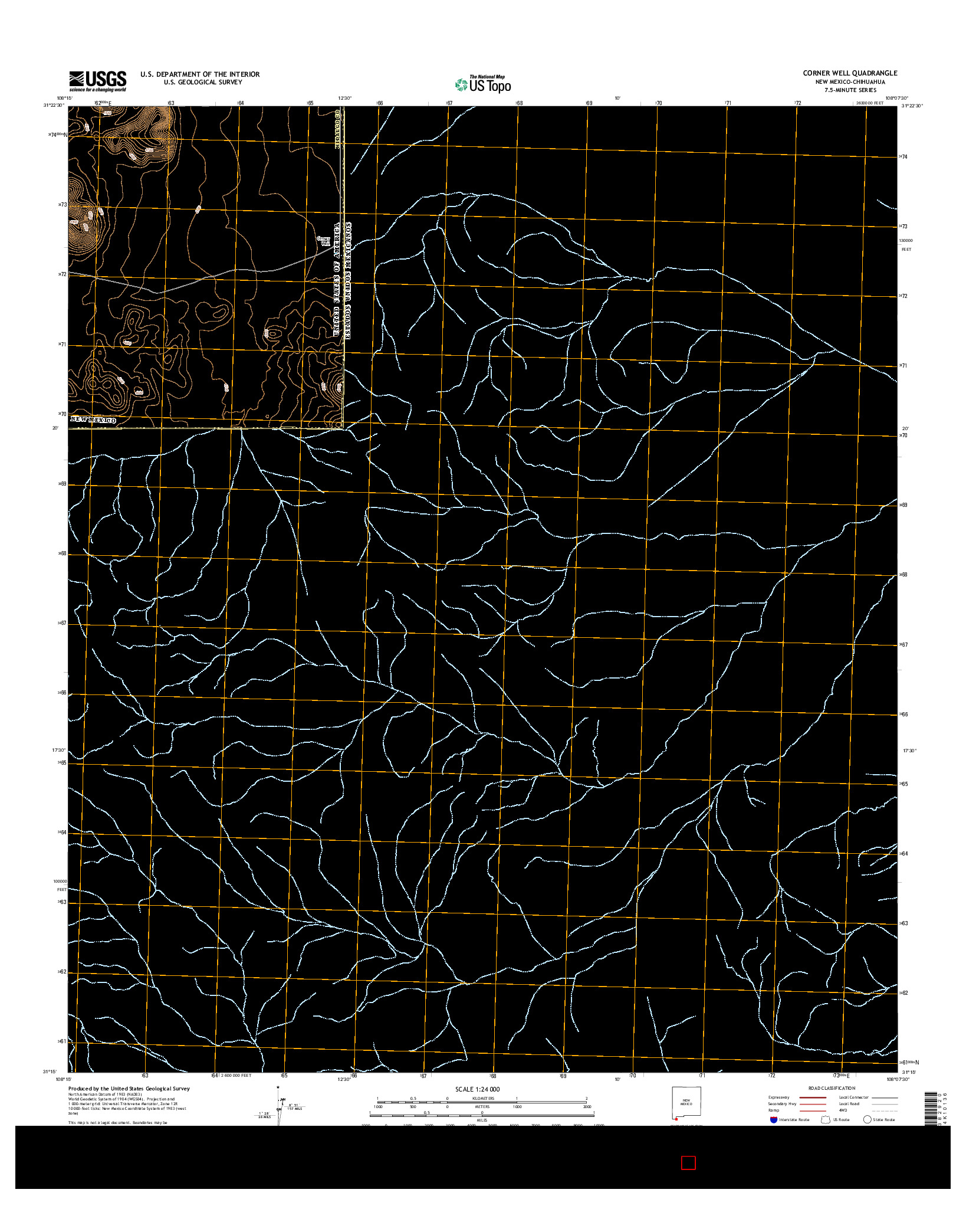 USGS US TOPO 7.5-MINUTE MAP FOR CORNER WELL, NM-CHH 2017