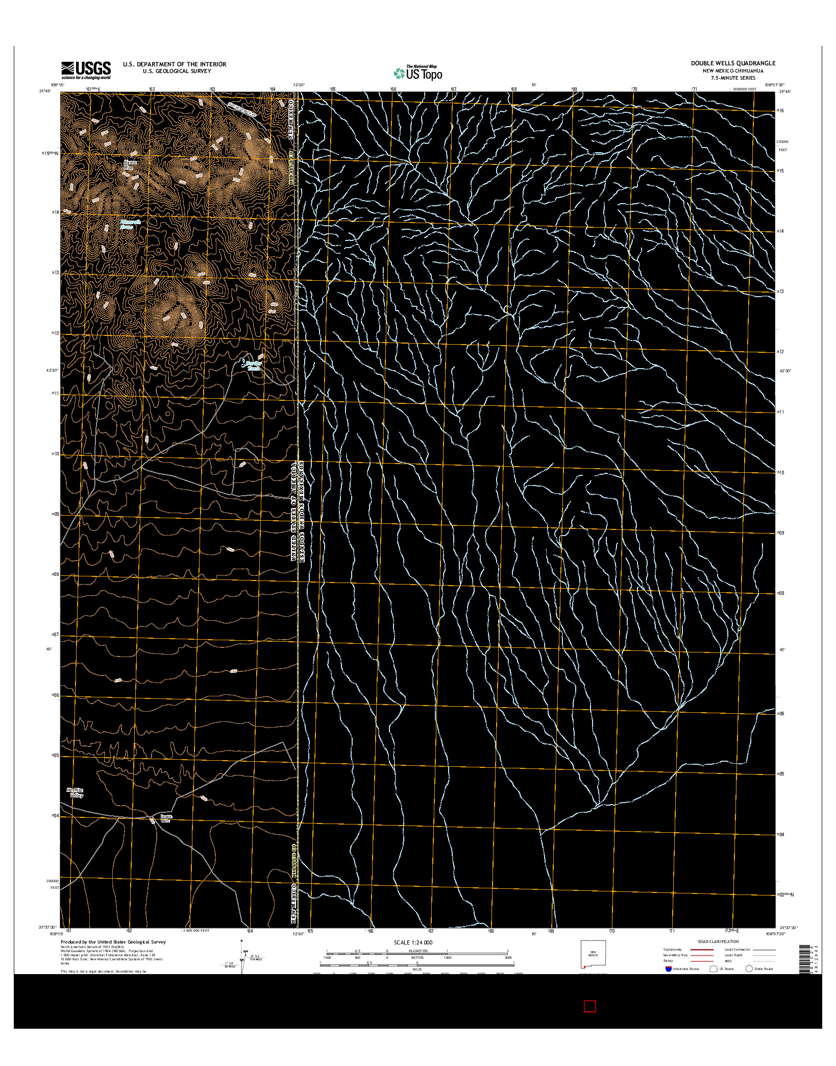 USGS US TOPO 7.5-MINUTE MAP FOR DOUBLE WELLS, NM-CHH 2017