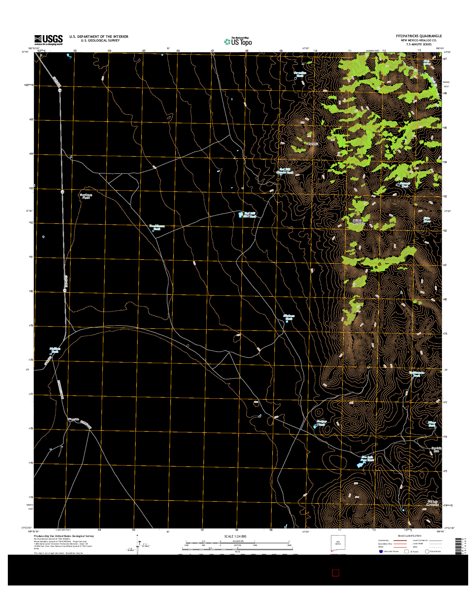 USGS US TOPO 7.5-MINUTE MAP FOR FITZPATRICKS, NM 2017