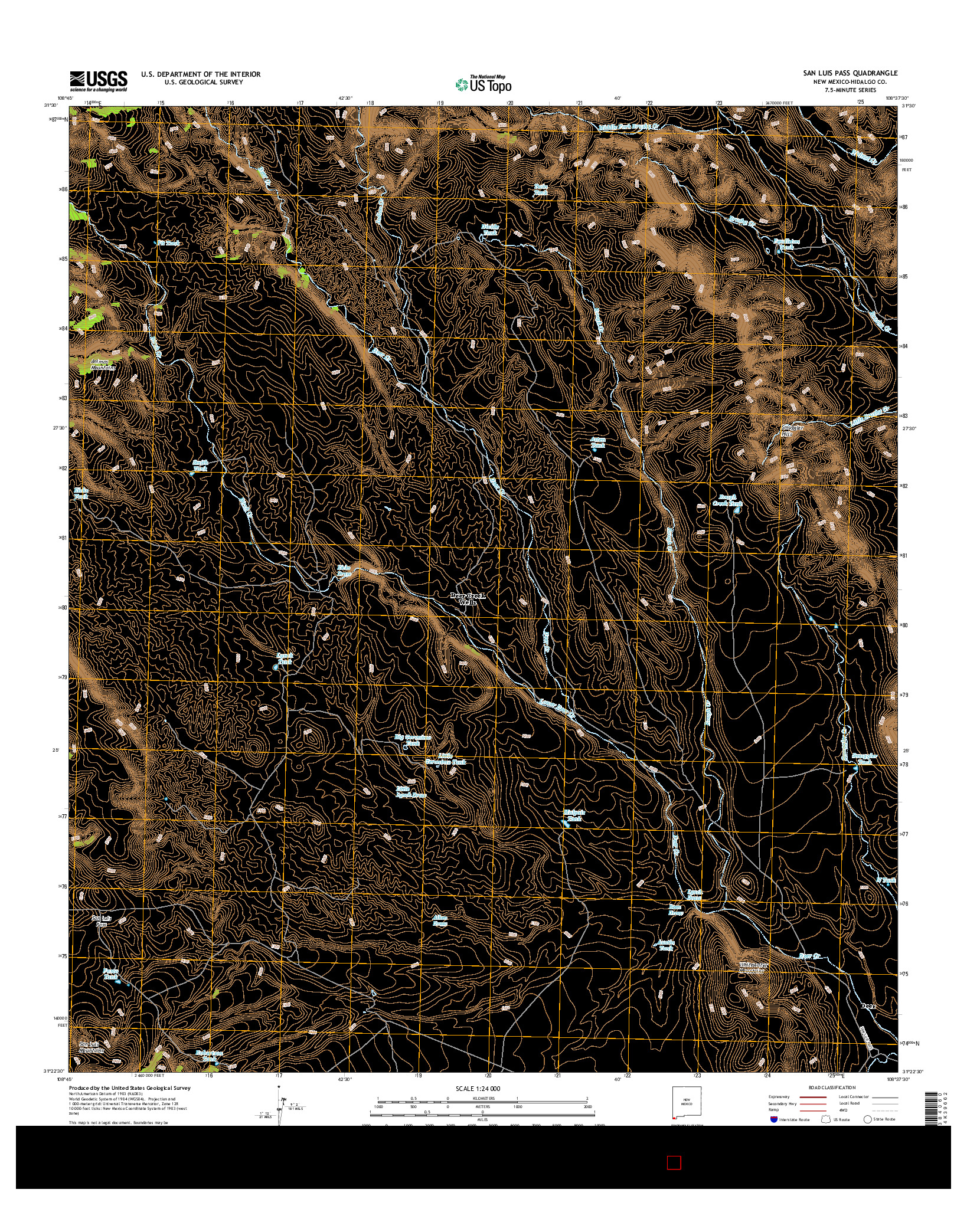 USGS US TOPO 7.5-MINUTE MAP FOR SAN LUIS PASS, NM 2017