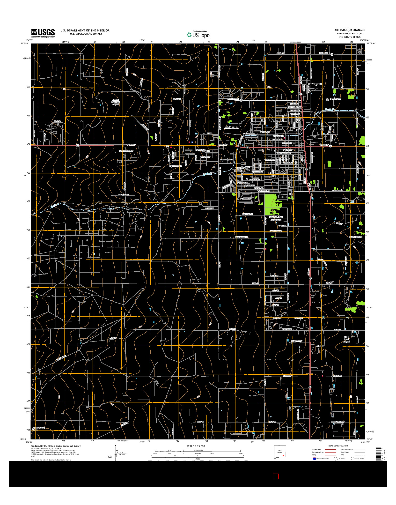 USGS US TOPO 7.5-MINUTE MAP FOR ARTESIA, NM 2017