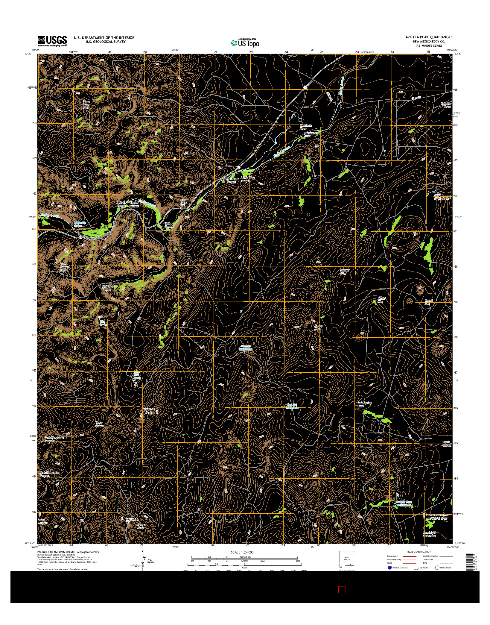 USGS US TOPO 7.5-MINUTE MAP FOR AZOTEA PEAK, NM 2017