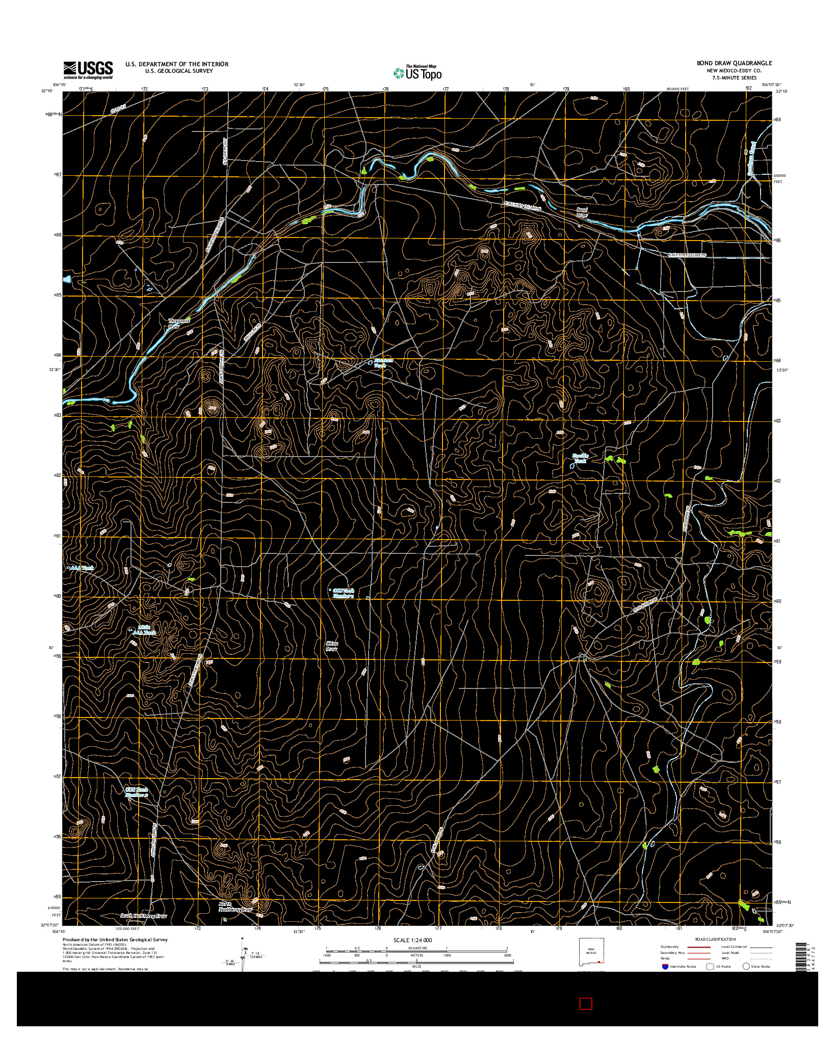 USGS US TOPO 7.5-MINUTE MAP FOR BOND DRAW, NM 2017