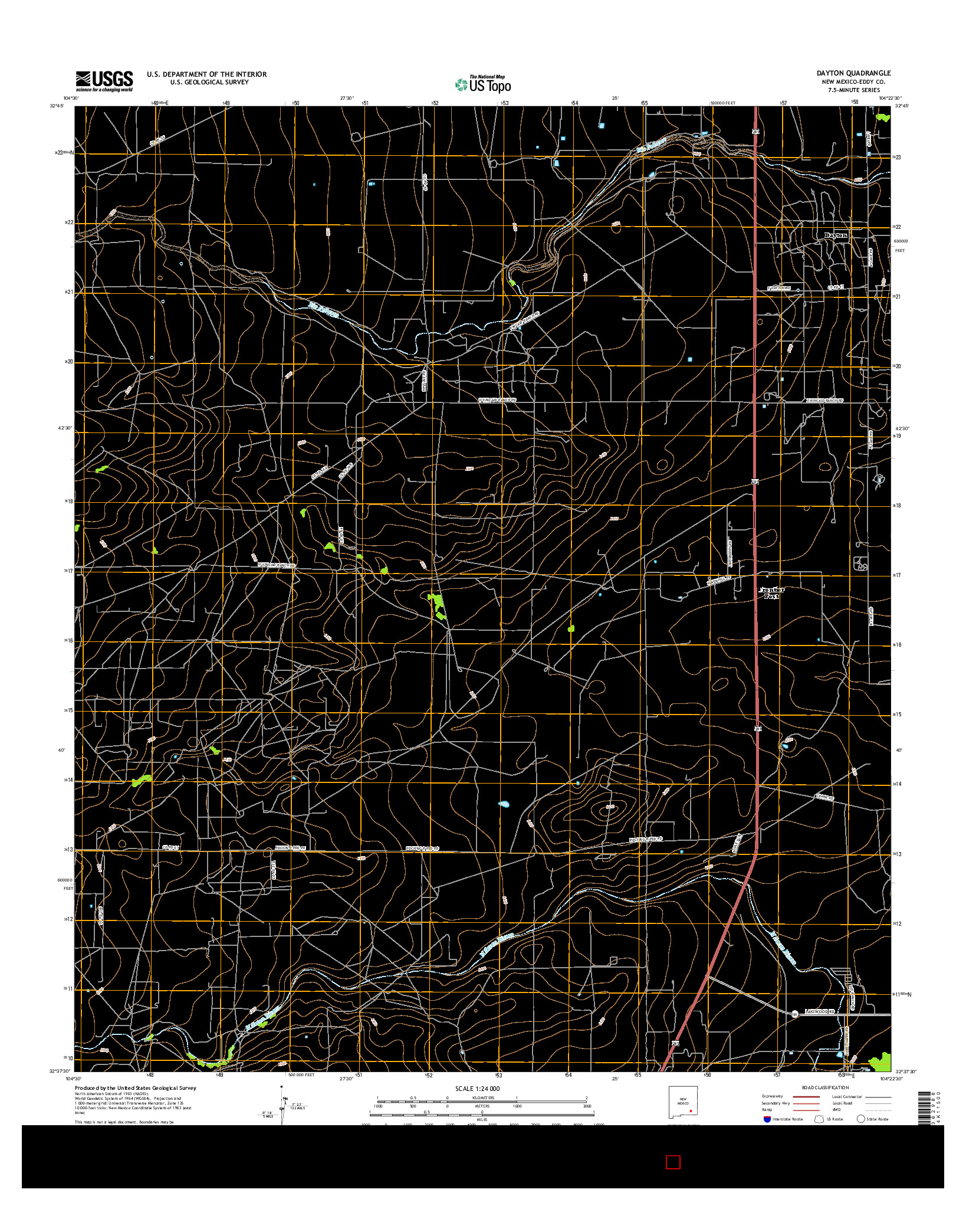 USGS US TOPO 7.5-MINUTE MAP FOR DAYTON, NM 2017