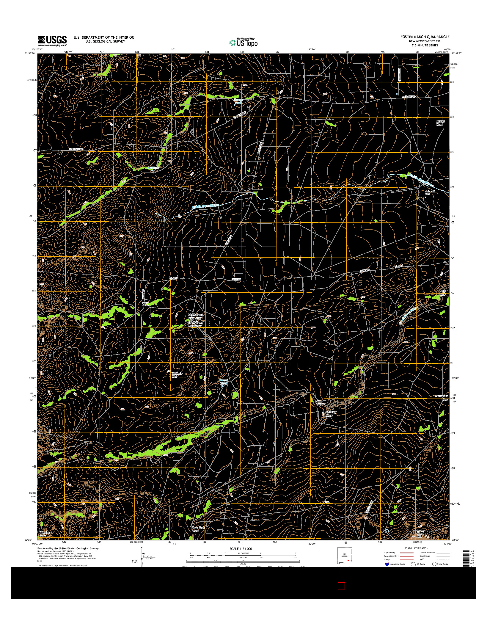 USGS US TOPO 7.5-MINUTE MAP FOR FOSTER RANCH, NM 2017