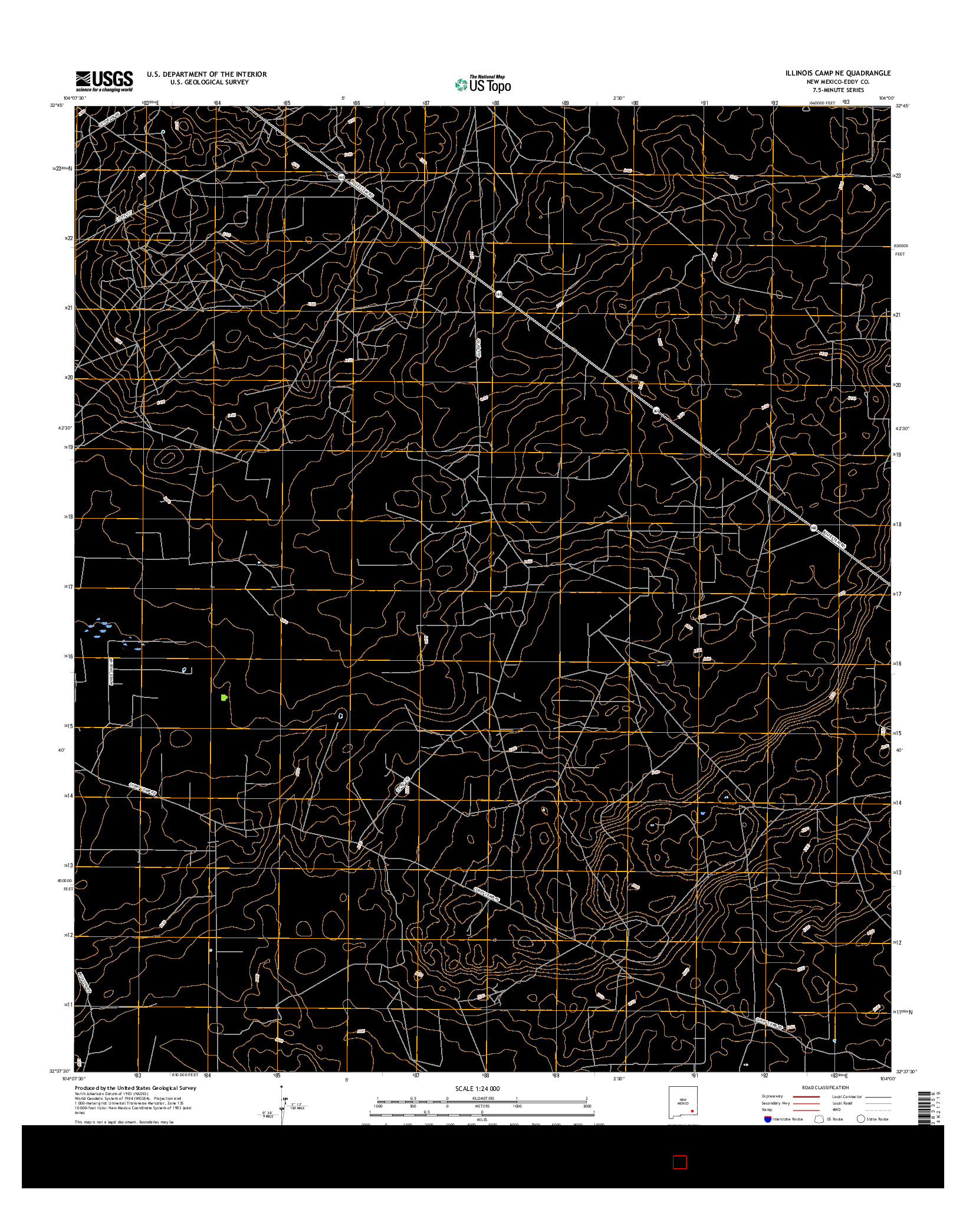 USGS US TOPO 7.5-MINUTE MAP FOR ILLINOIS CAMP NE, NM 2017