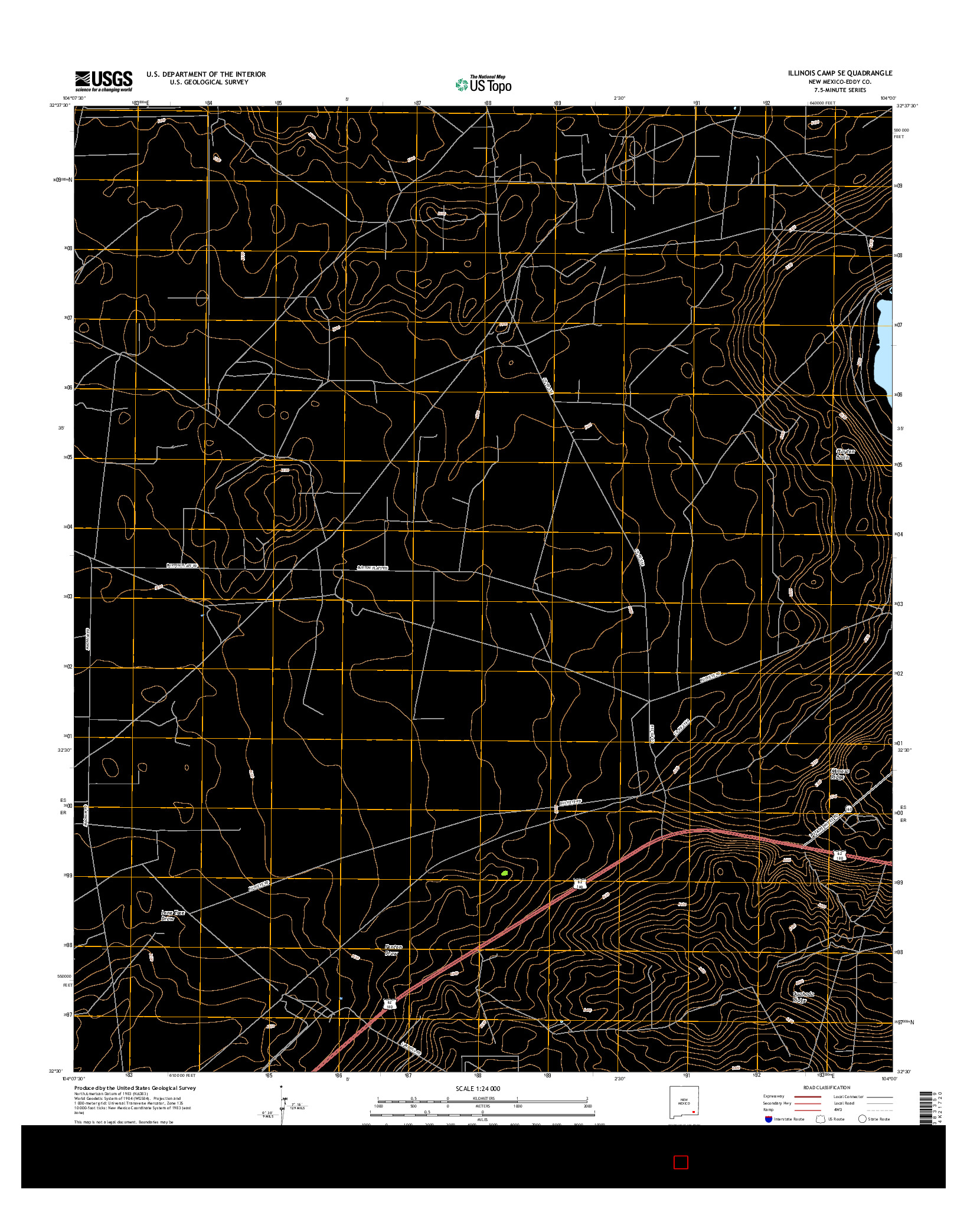 USGS US TOPO 7.5-MINUTE MAP FOR ILLINOIS CAMP SE, NM 2017