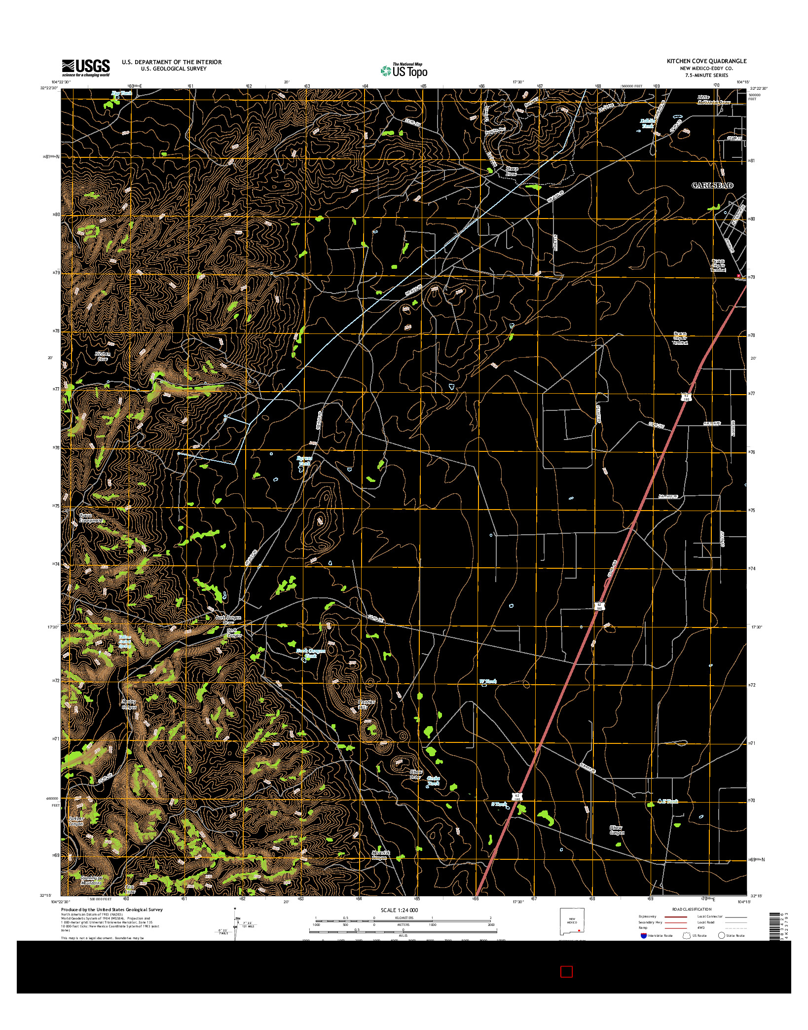 USGS US TOPO 7.5-MINUTE MAP FOR KITCHEN COVE, NM 2017