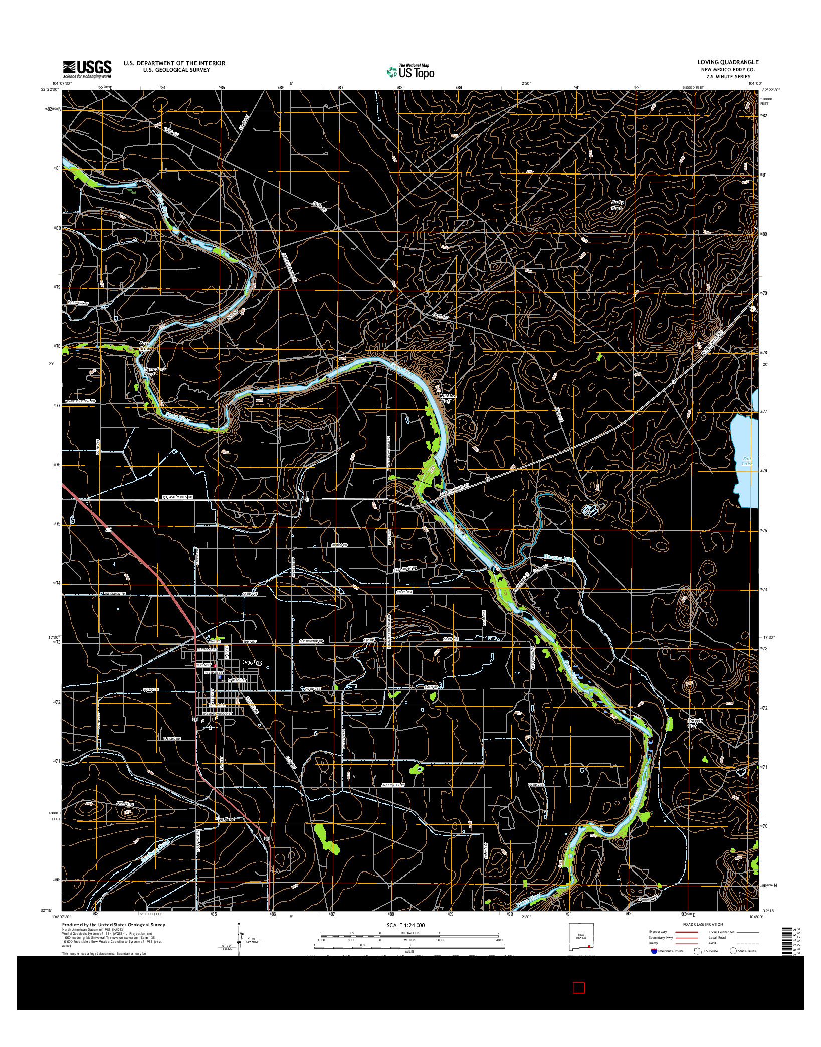 USGS US TOPO 7.5-MINUTE MAP FOR LOVING, NM 2017