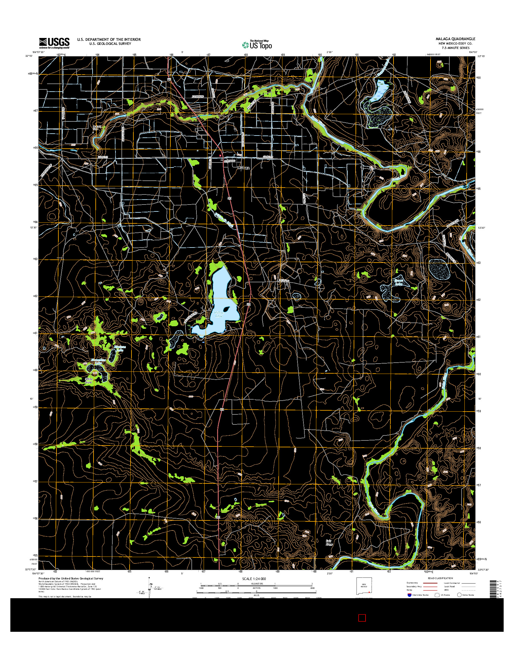 USGS US TOPO 7.5-MINUTE MAP FOR MALAGA, NM 2017