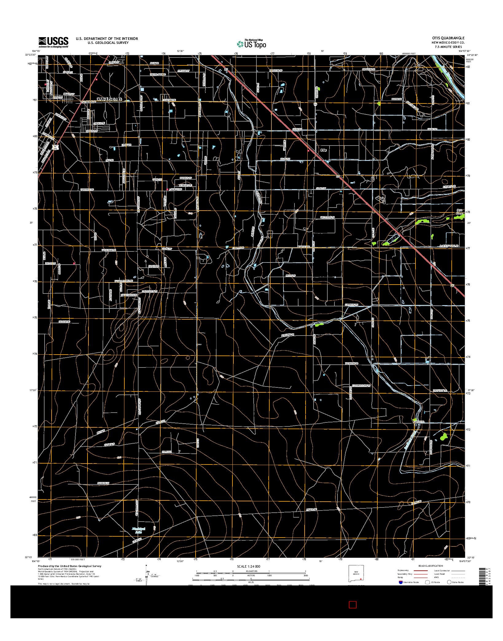 USGS US TOPO 7.5-MINUTE MAP FOR OTIS, NM 2017