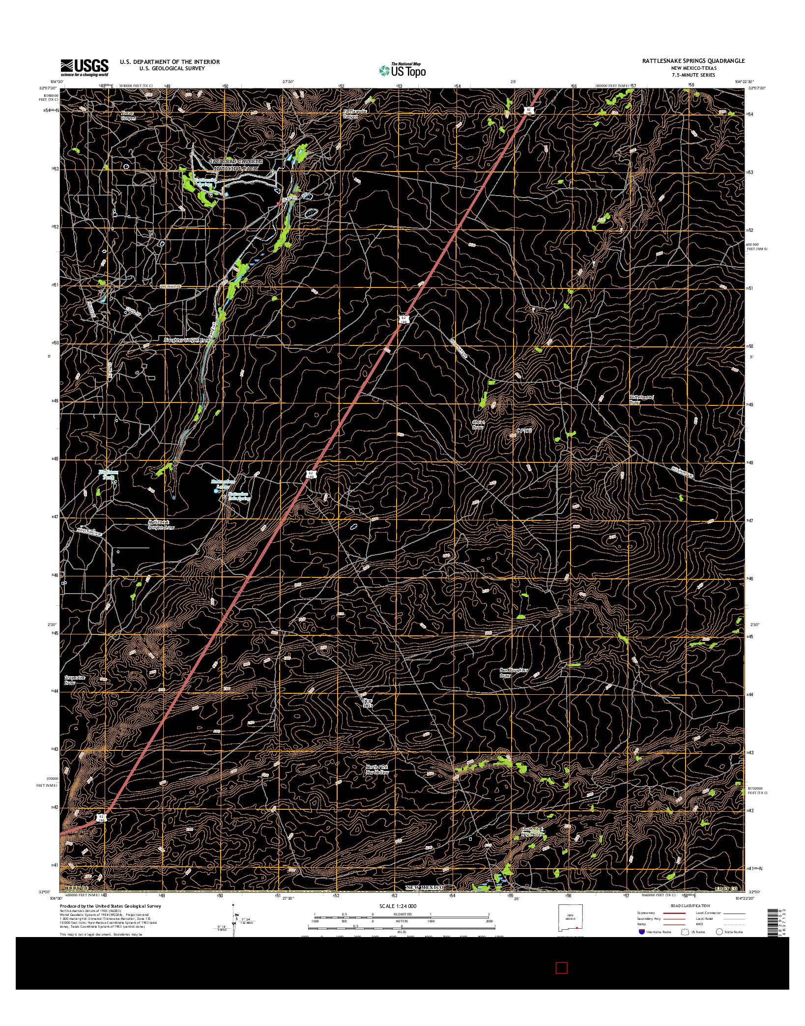 USGS US TOPO 7.5-MINUTE MAP FOR RATTLESNAKE SPRINGS, NM-TX 2017