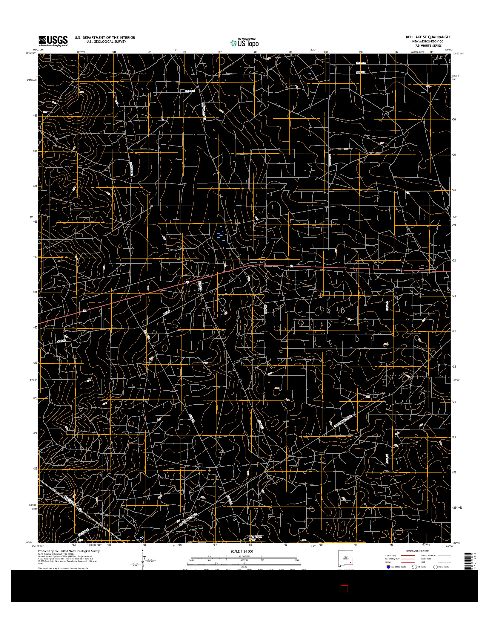 USGS US TOPO 7.5-MINUTE MAP FOR RED LAKE SE, NM 2017