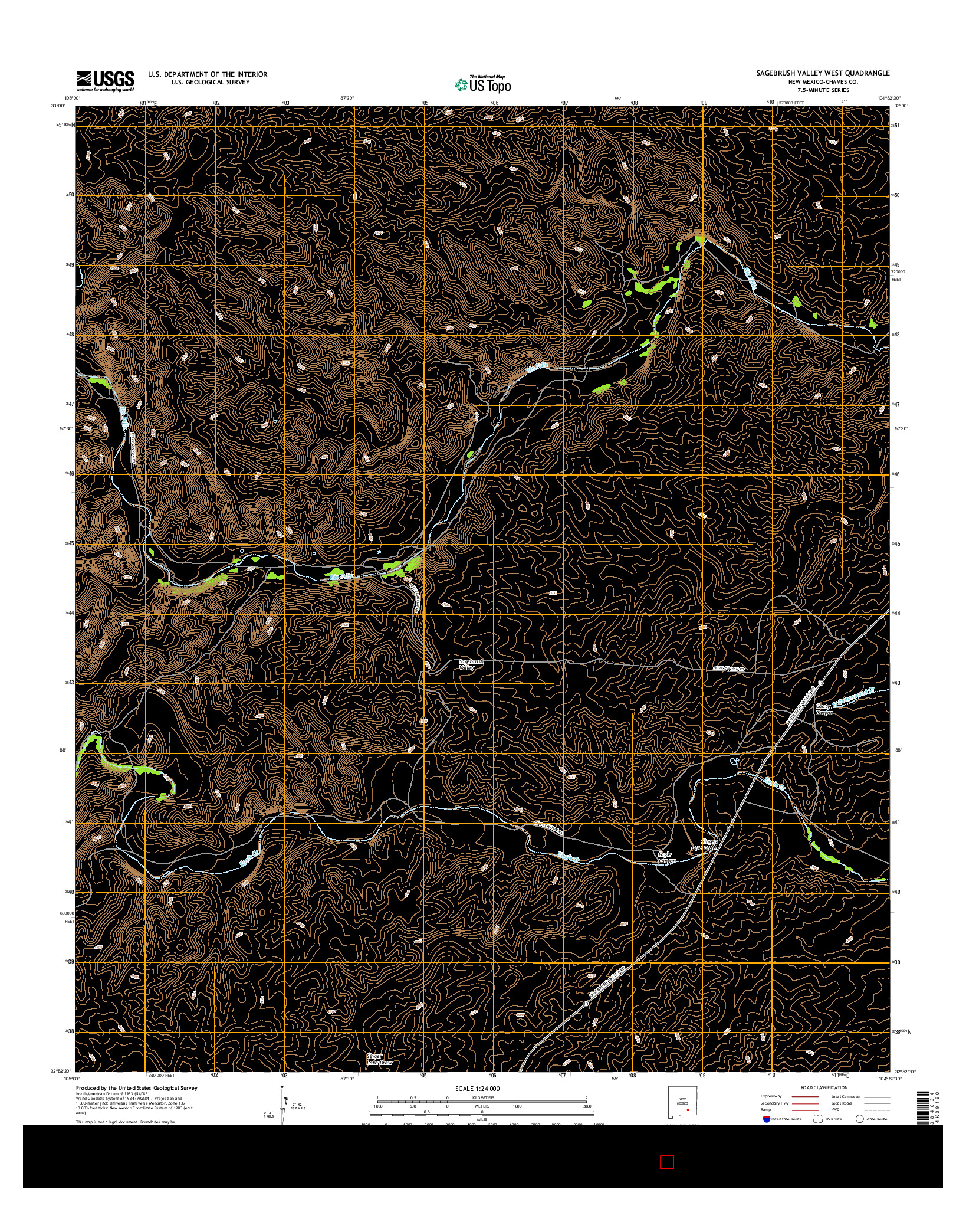 USGS US TOPO 7.5-MINUTE MAP FOR SAGEBRUSH VALLEY WEST, NM 2017