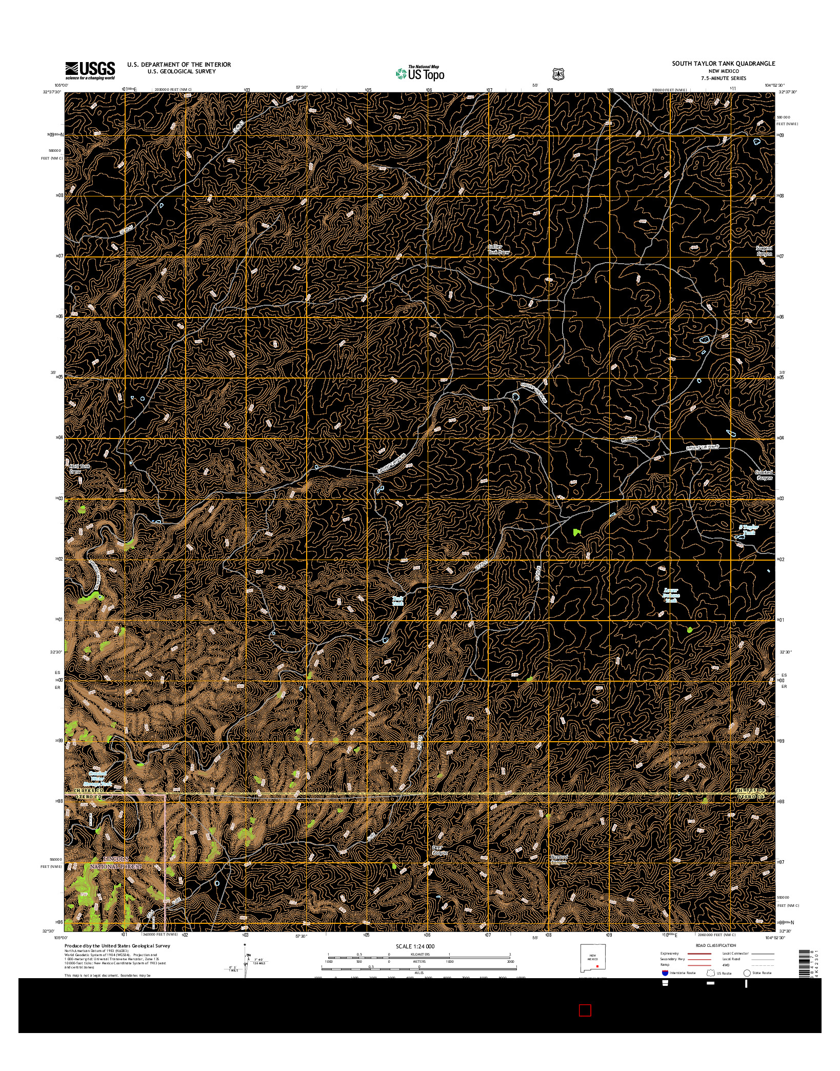 USGS US TOPO 7.5-MINUTE MAP FOR SOUTH TAYLOR TANK, NM 2017