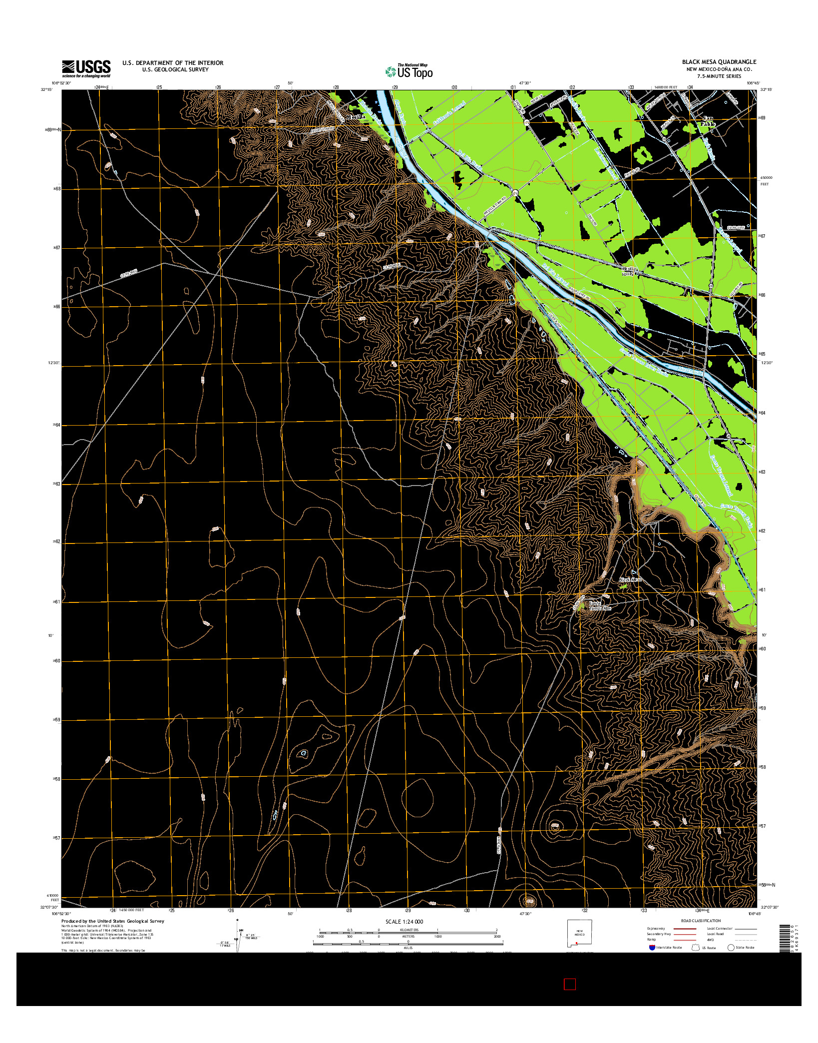 USGS US TOPO 7.5-MINUTE MAP FOR BLACK MESA, NM 2017