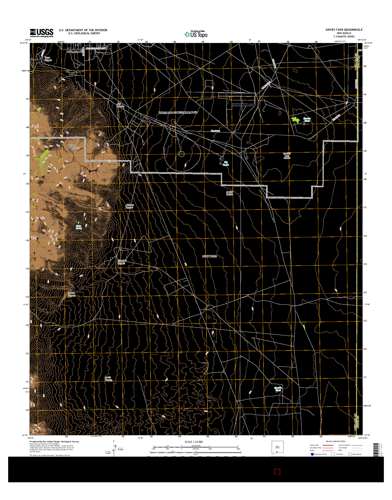 USGS US TOPO 7.5-MINUTE MAP FOR DAVIES TANK, NM 2017