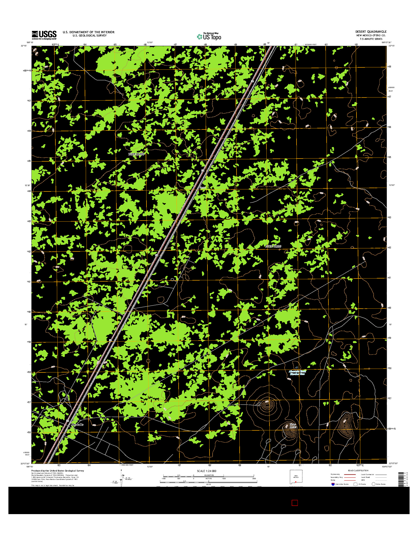 USGS US TOPO 7.5-MINUTE MAP FOR DESERT, NM 2017