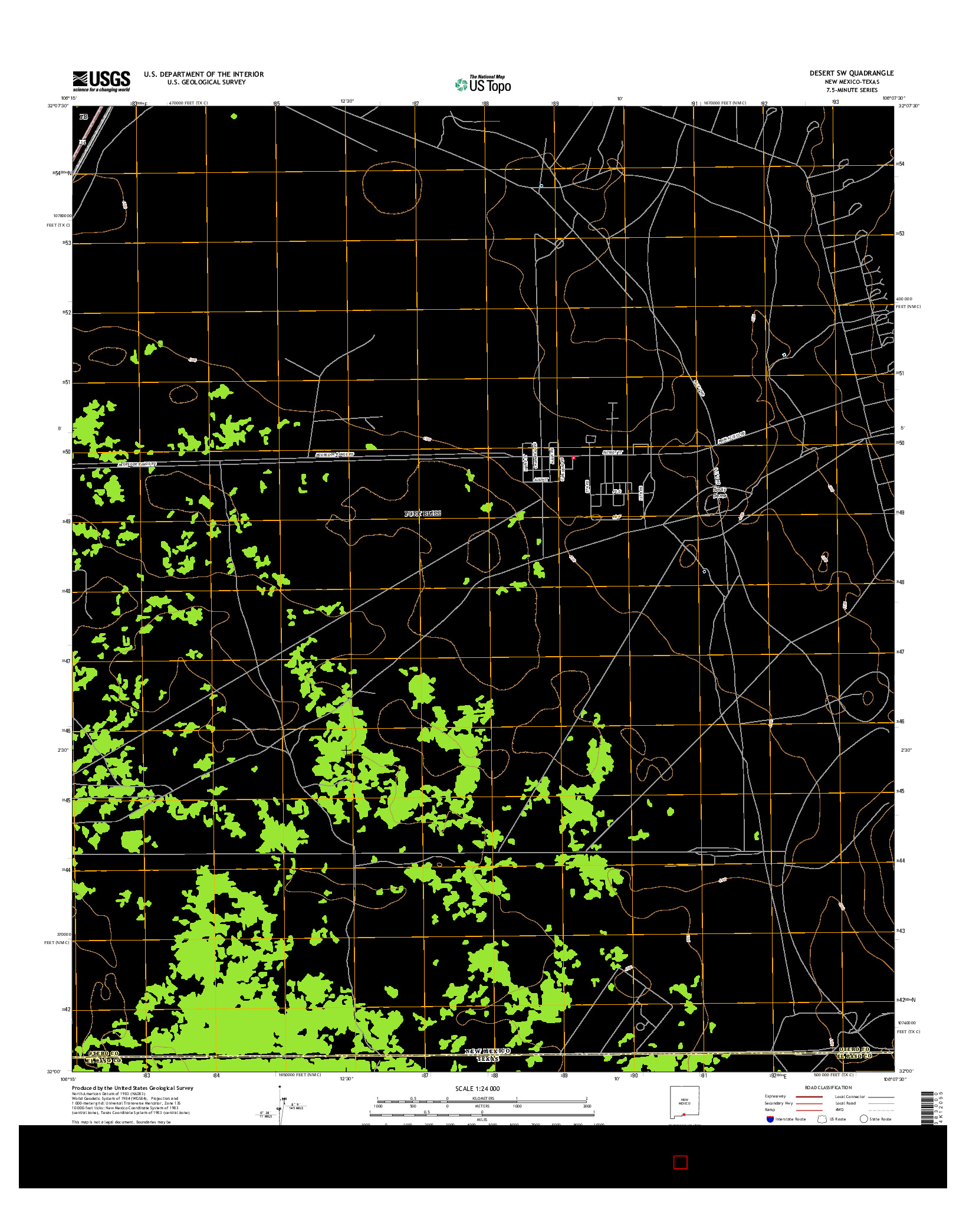 USGS US TOPO 7.5-MINUTE MAP FOR DESERT SW, NM-TX 2017