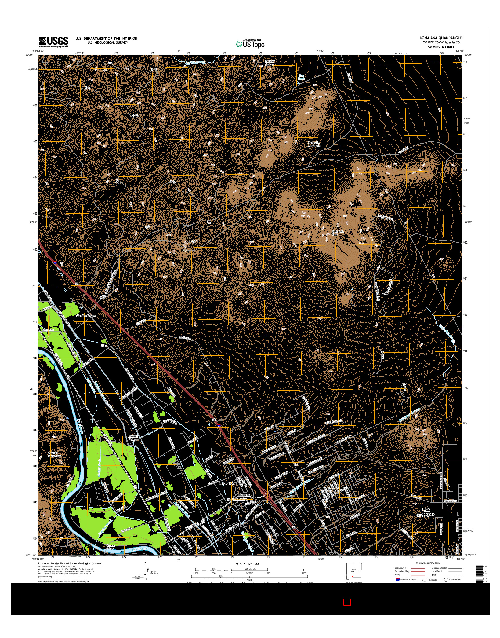 USGS US TOPO 7.5-MINUTE MAP FOR DOñA ANA, NM 2017