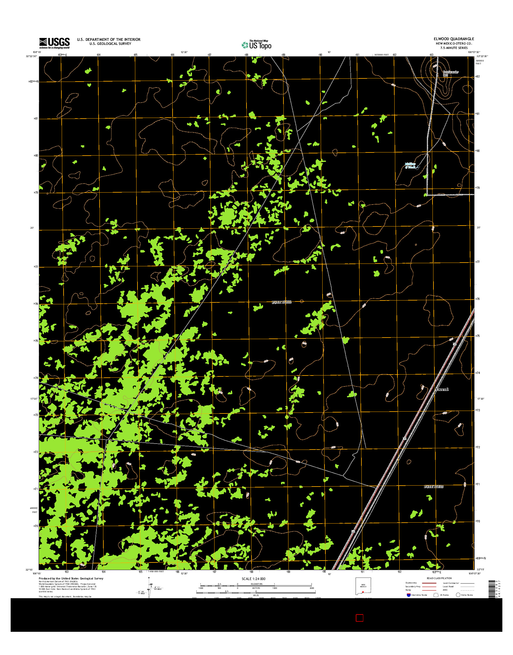 USGS US TOPO 7.5-MINUTE MAP FOR ELWOOD, NM 2017