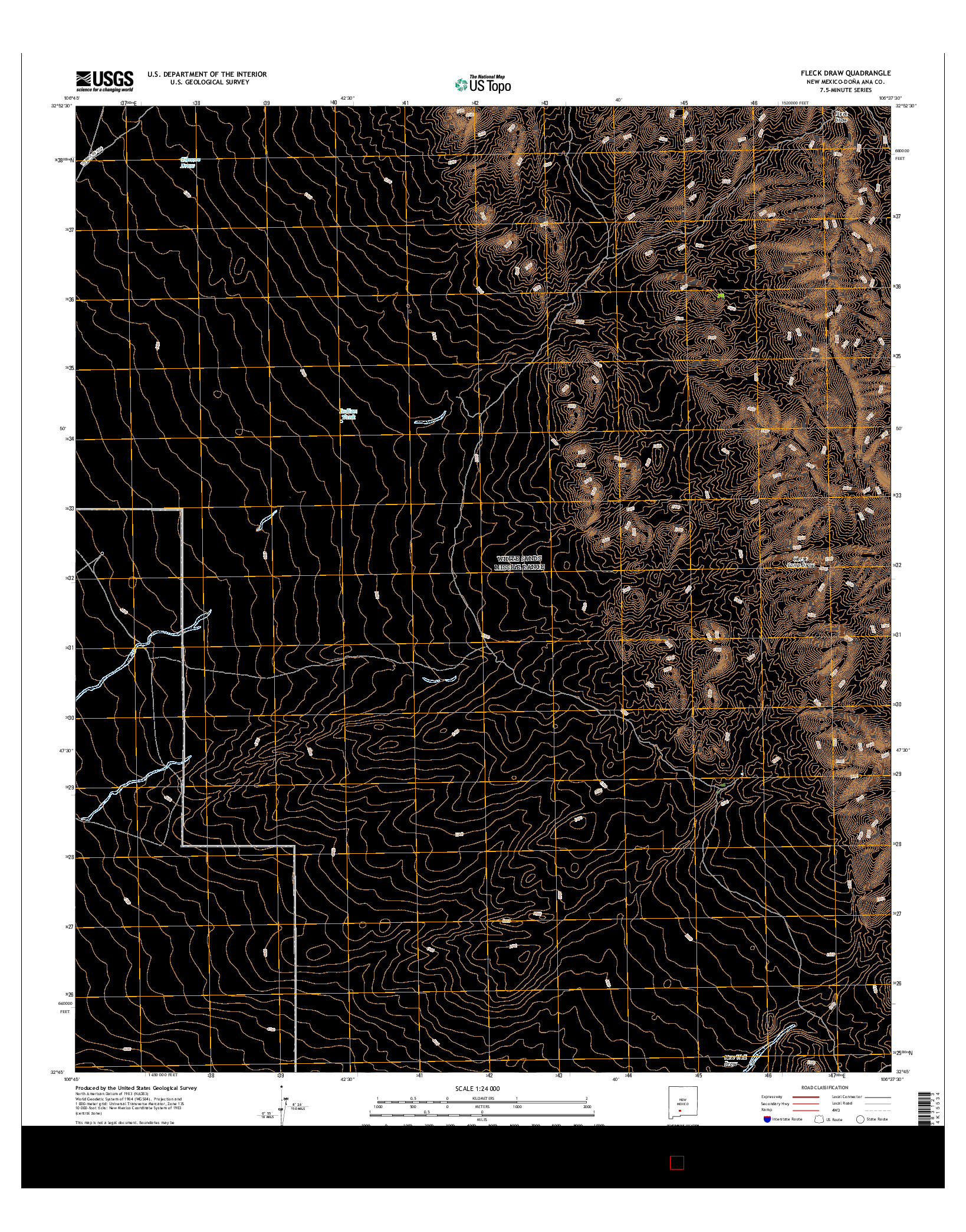 USGS US TOPO 7.5-MINUTE MAP FOR FLECK DRAW, NM 2017