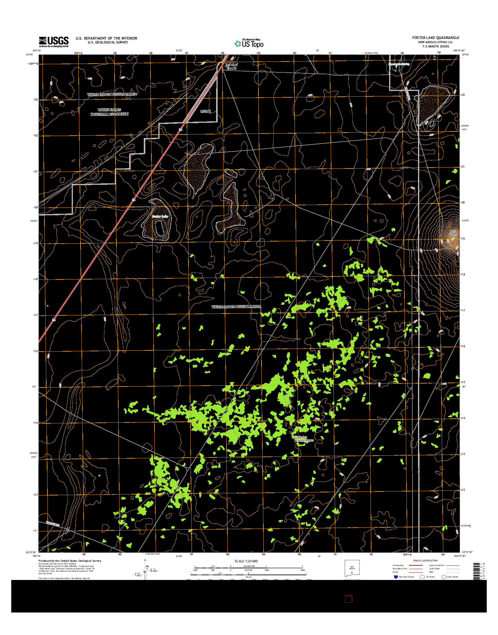 USGS US TOPO 7.5-MINUTE MAP FOR FOSTER LAKE, NM 2017