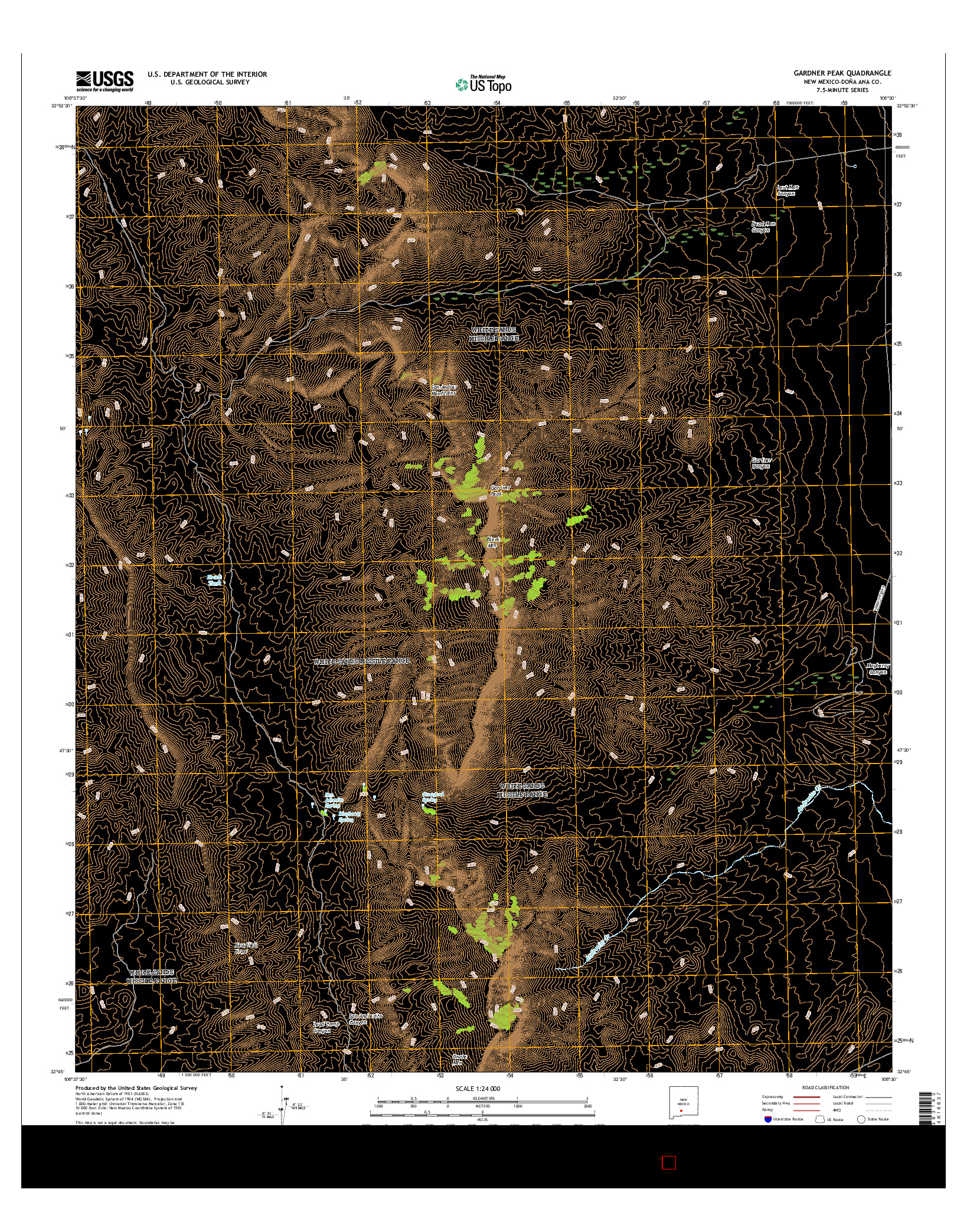 USGS US TOPO 7.5-MINUTE MAP FOR GARDNER PEAK, NM 2017