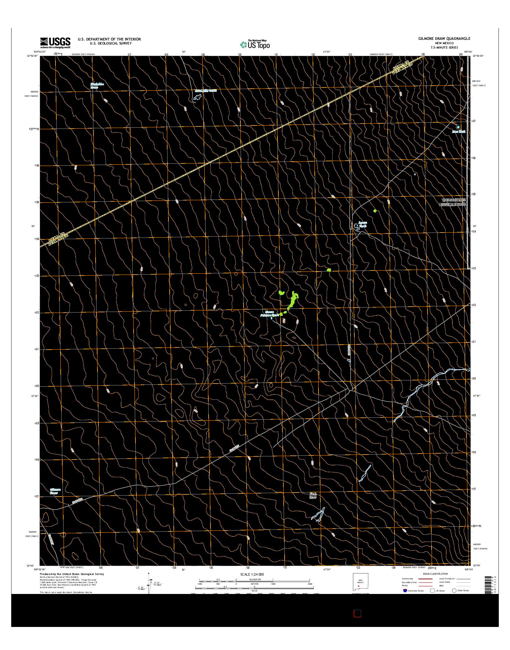 USGS US TOPO 7.5-MINUTE MAP FOR GILMORE DRAW, NM 2017