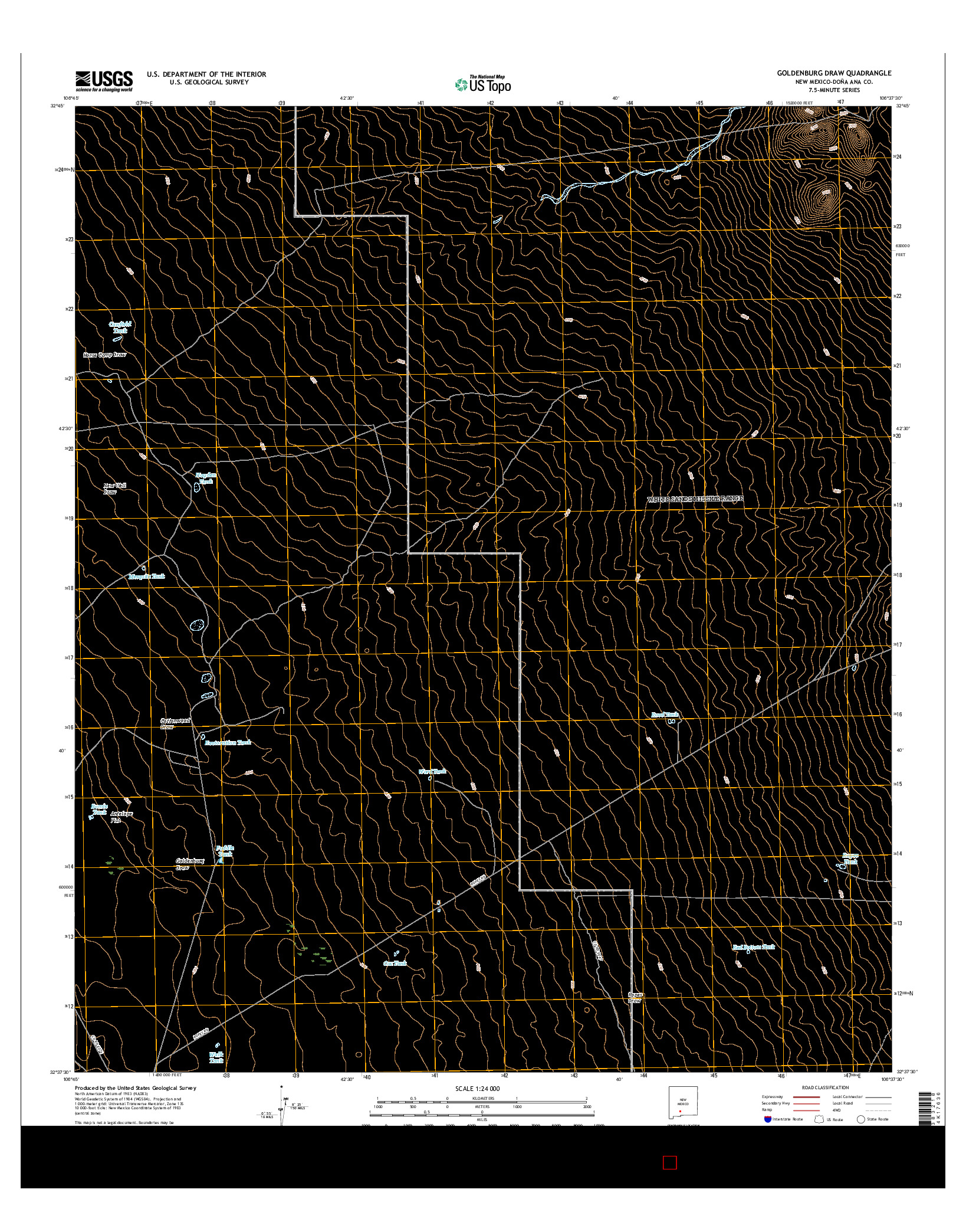 USGS US TOPO 7.5-MINUTE MAP FOR GOLDENBURG DRAW, NM 2017