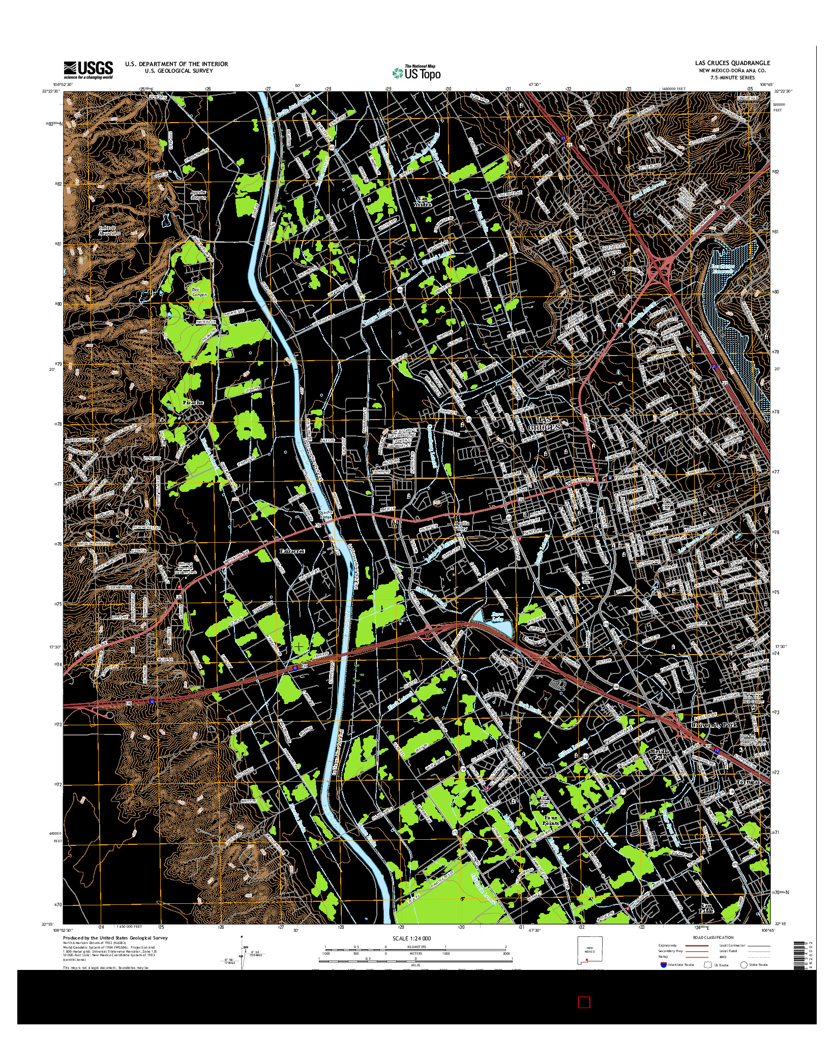 USGS US TOPO 7.5-MINUTE MAP FOR LAS CRUCES, NM 2017