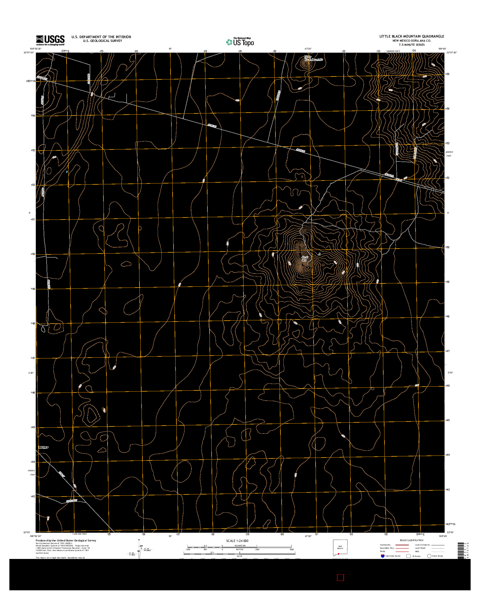 USGS US TOPO 7.5-MINUTE MAP FOR LITTLE BLACK MOUNTAIN, NM 2017