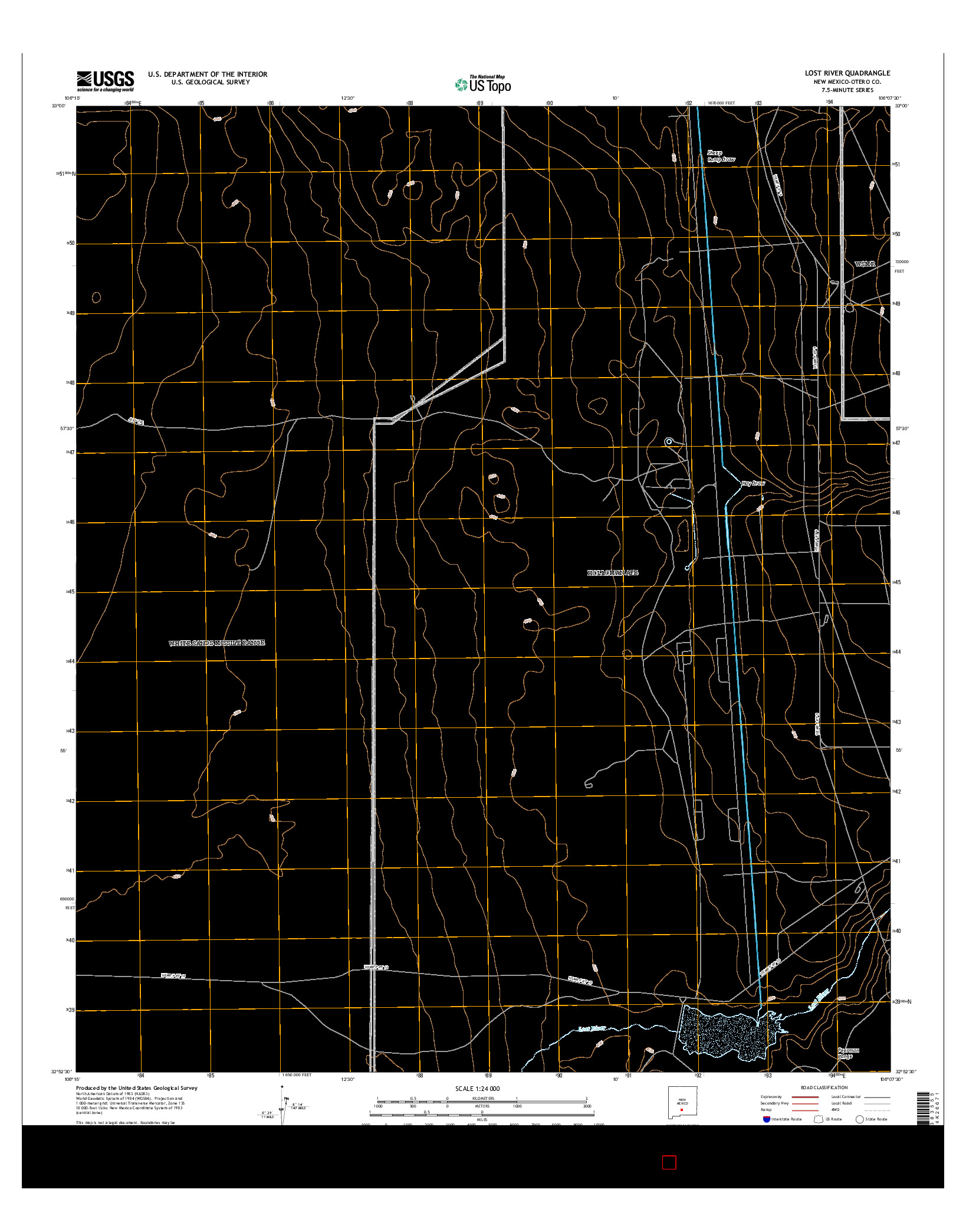 USGS US TOPO 7.5-MINUTE MAP FOR LOST RIVER, NM 2017