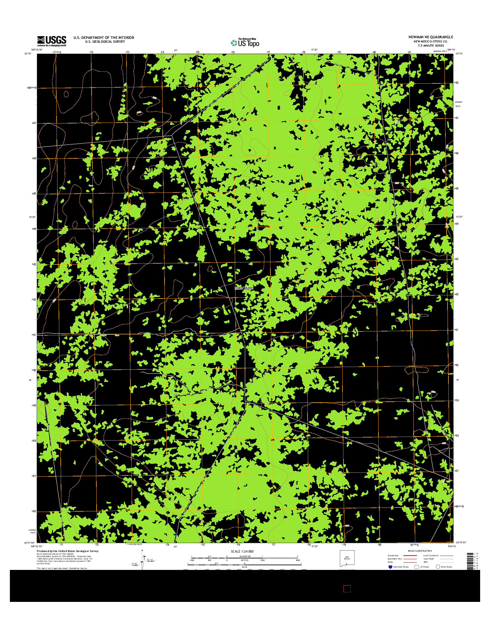 USGS US TOPO 7.5-MINUTE MAP FOR NEWMAN NE, NM 2017