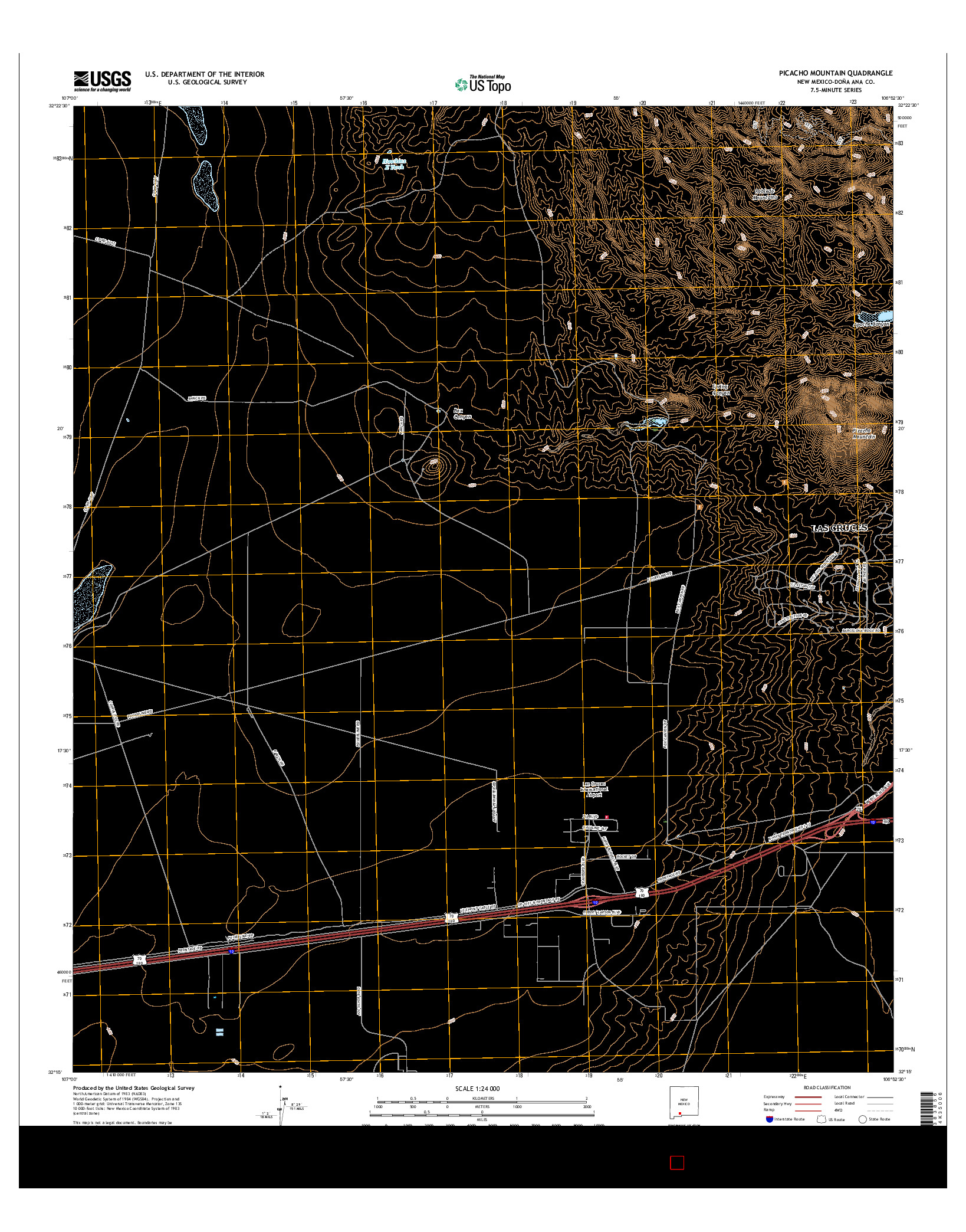 USGS US TOPO 7.5-MINUTE MAP FOR PICACHO MOUNTAIN, NM 2017