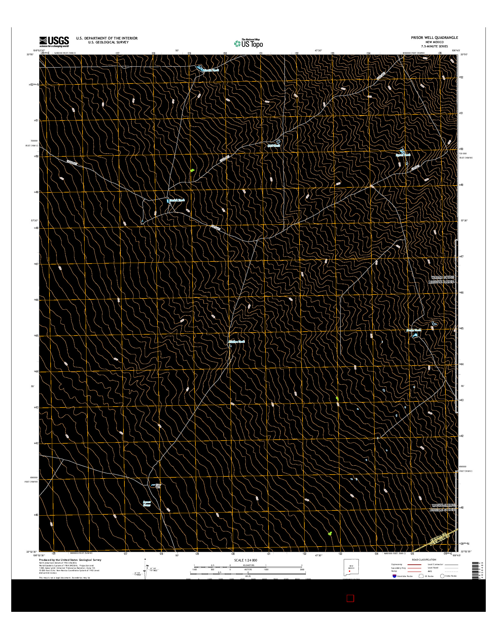 USGS US TOPO 7.5-MINUTE MAP FOR PRISOR WELL, NM 2017