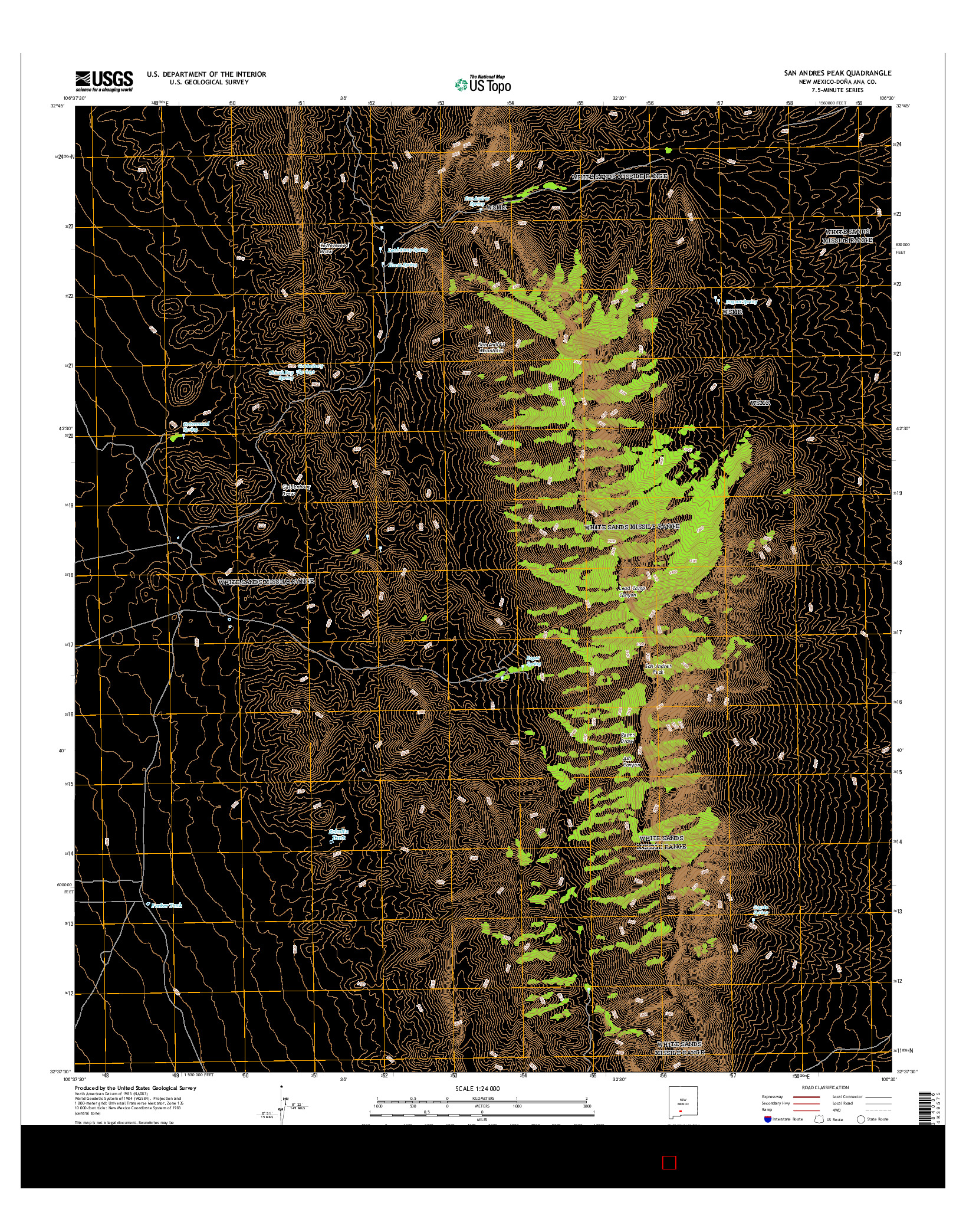 USGS US TOPO 7.5-MINUTE MAP FOR SAN ANDRES PEAK, NM 2017
