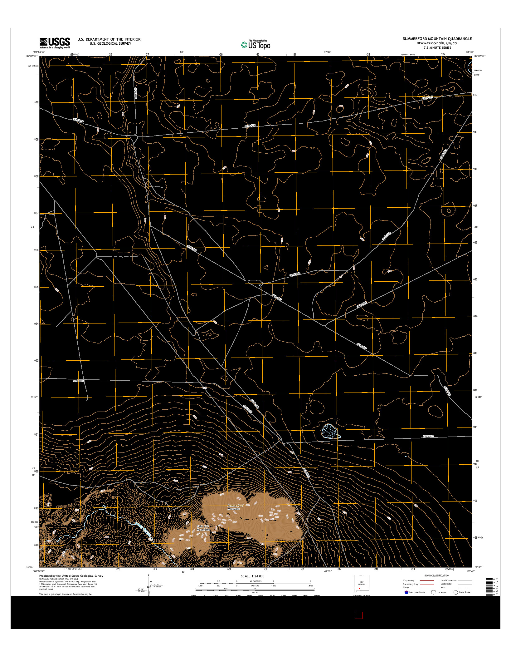 USGS US TOPO 7.5-MINUTE MAP FOR SUMMERFORD MOUNTAIN, NM 2017