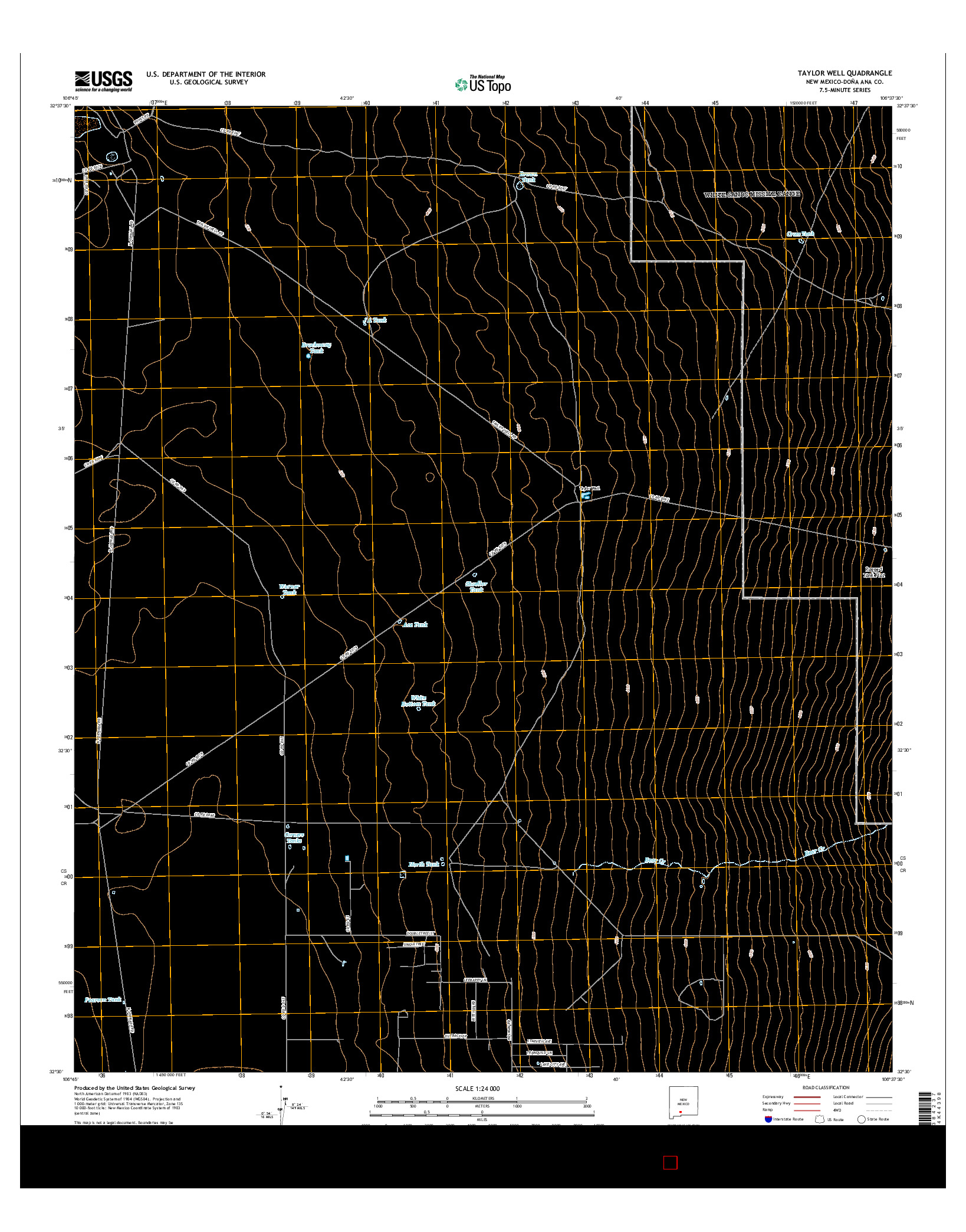 USGS US TOPO 7.5-MINUTE MAP FOR TAYLOR WELL, NM 2017