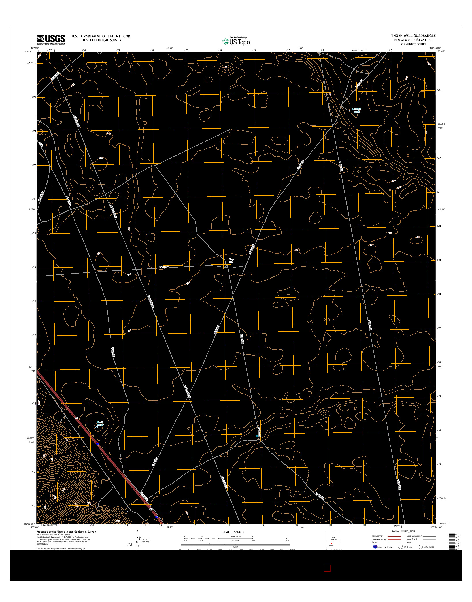 USGS US TOPO 7.5-MINUTE MAP FOR THORN WELL, NM 2017