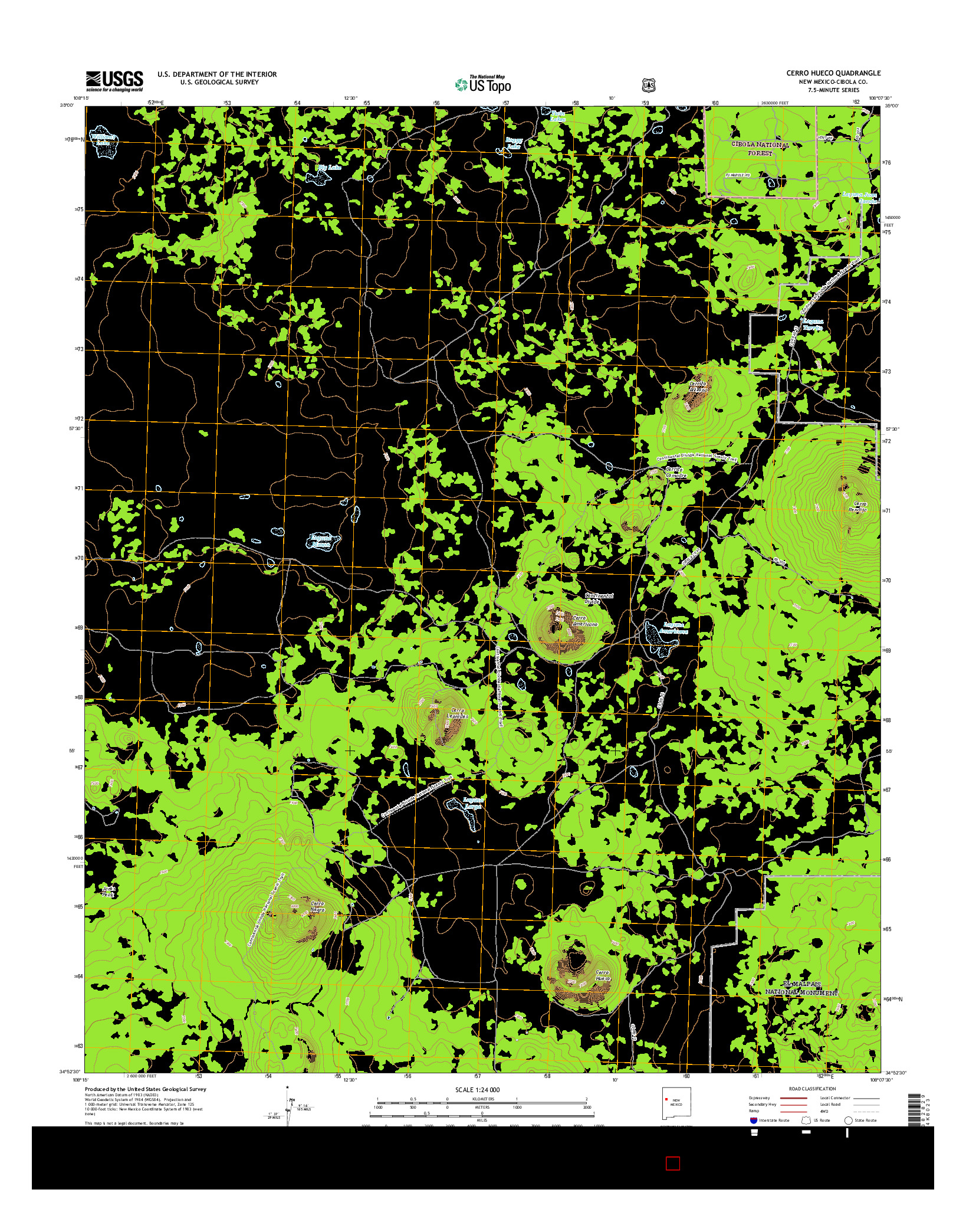 USGS US TOPO 7.5-MINUTE MAP FOR CERRO HUECO, NM 2017