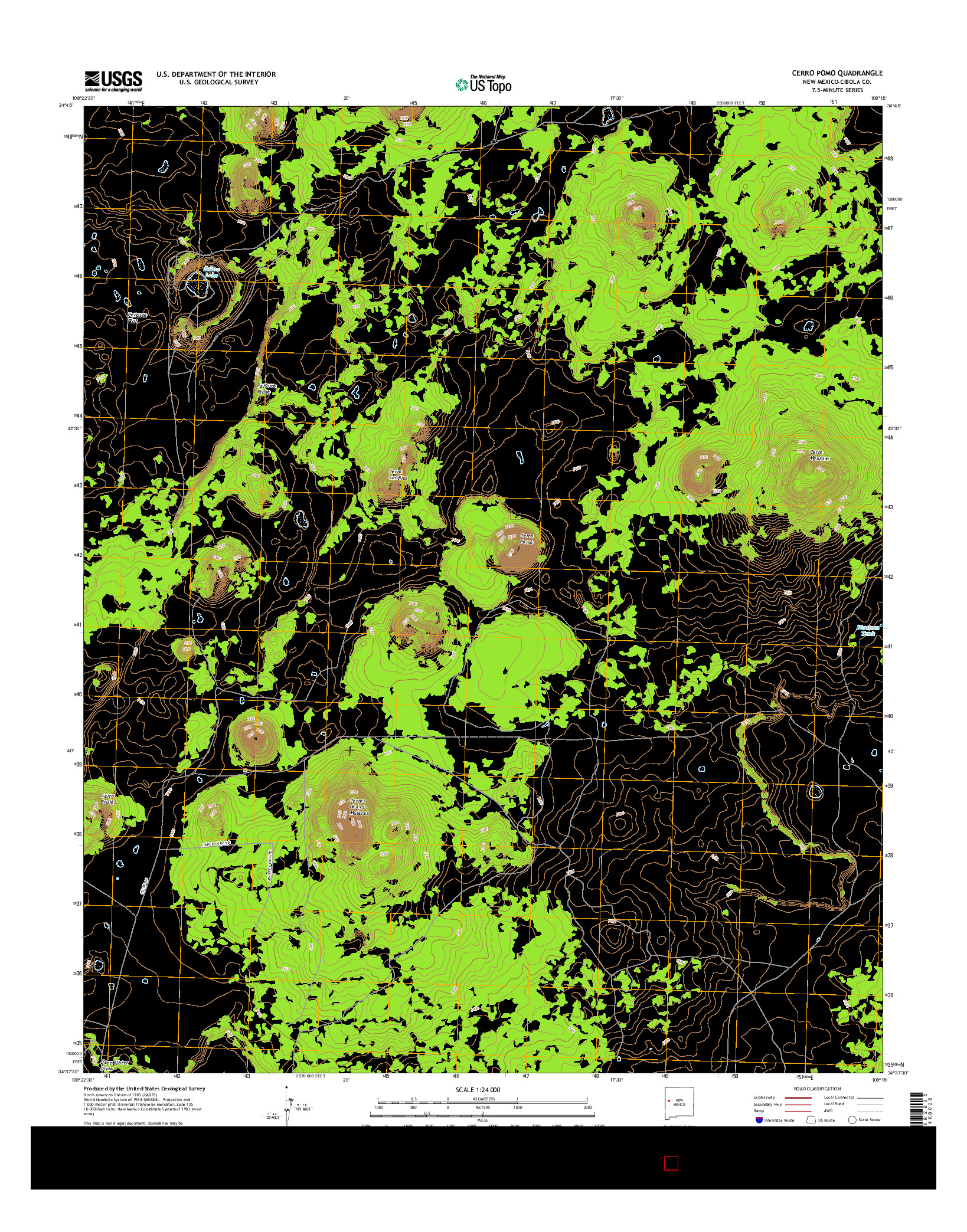 USGS US TOPO 7.5-MINUTE MAP FOR CERRO POMO, NM 2017