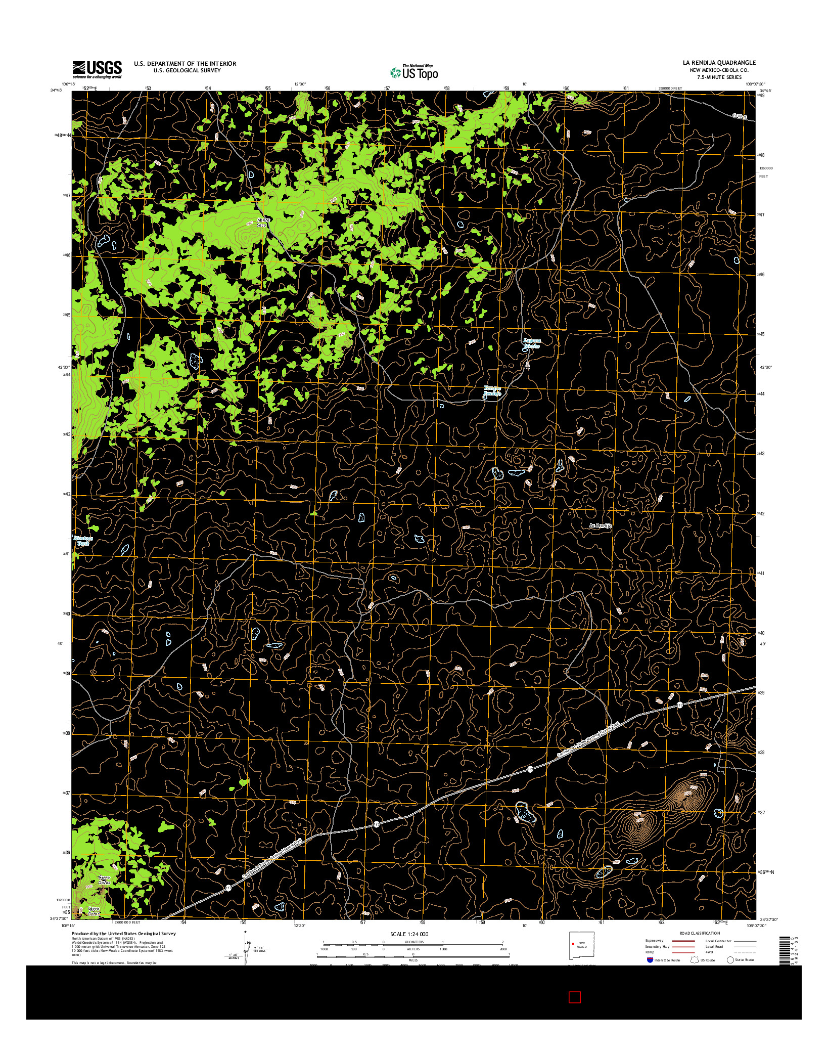 USGS US TOPO 7.5-MINUTE MAP FOR LA RENDIJA, NM 2017