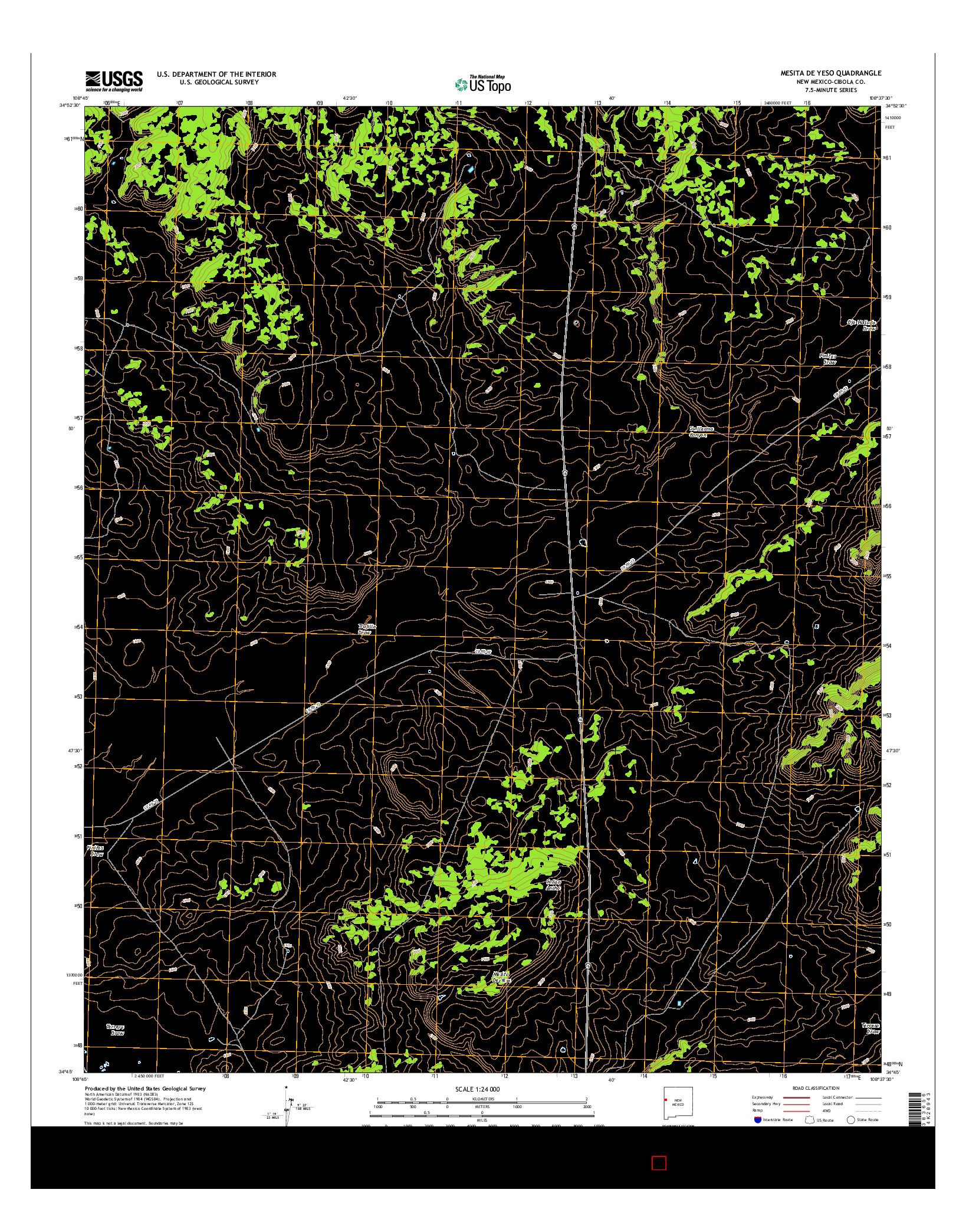 USGS US TOPO 7.5-MINUTE MAP FOR MESITA DE YESO, NM 2017