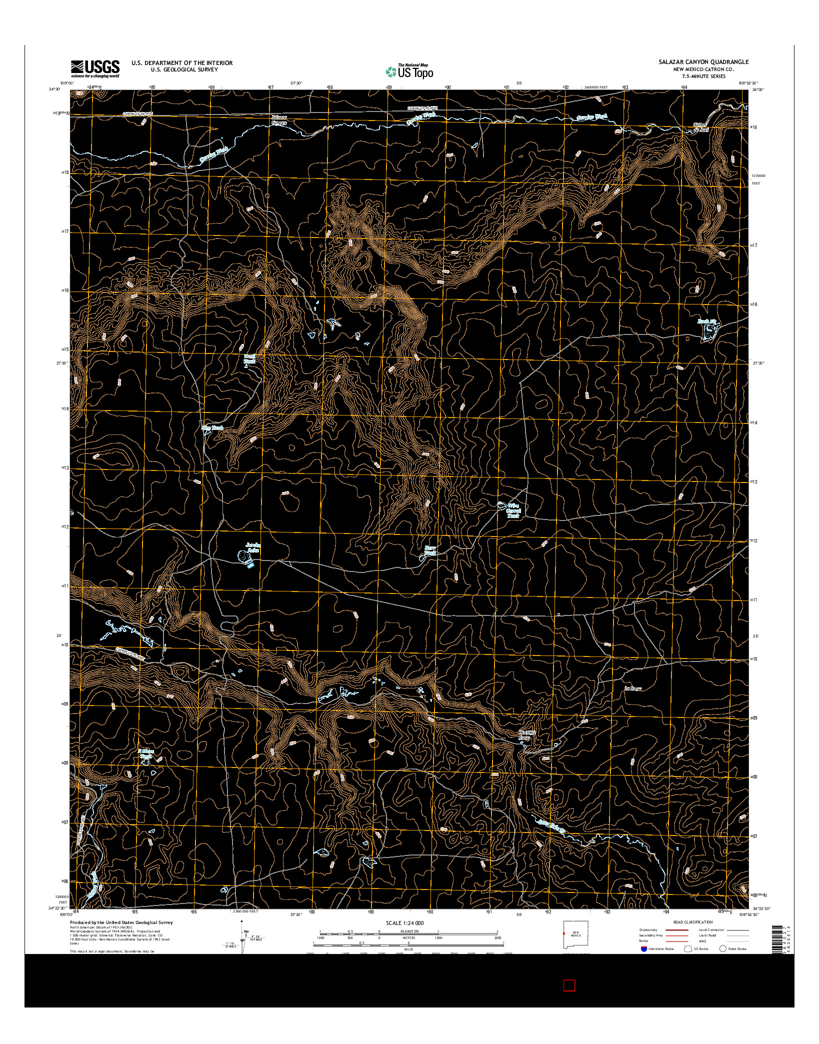 USGS US TOPO 7.5-MINUTE MAP FOR SALAZAR CANYON, NM 2017