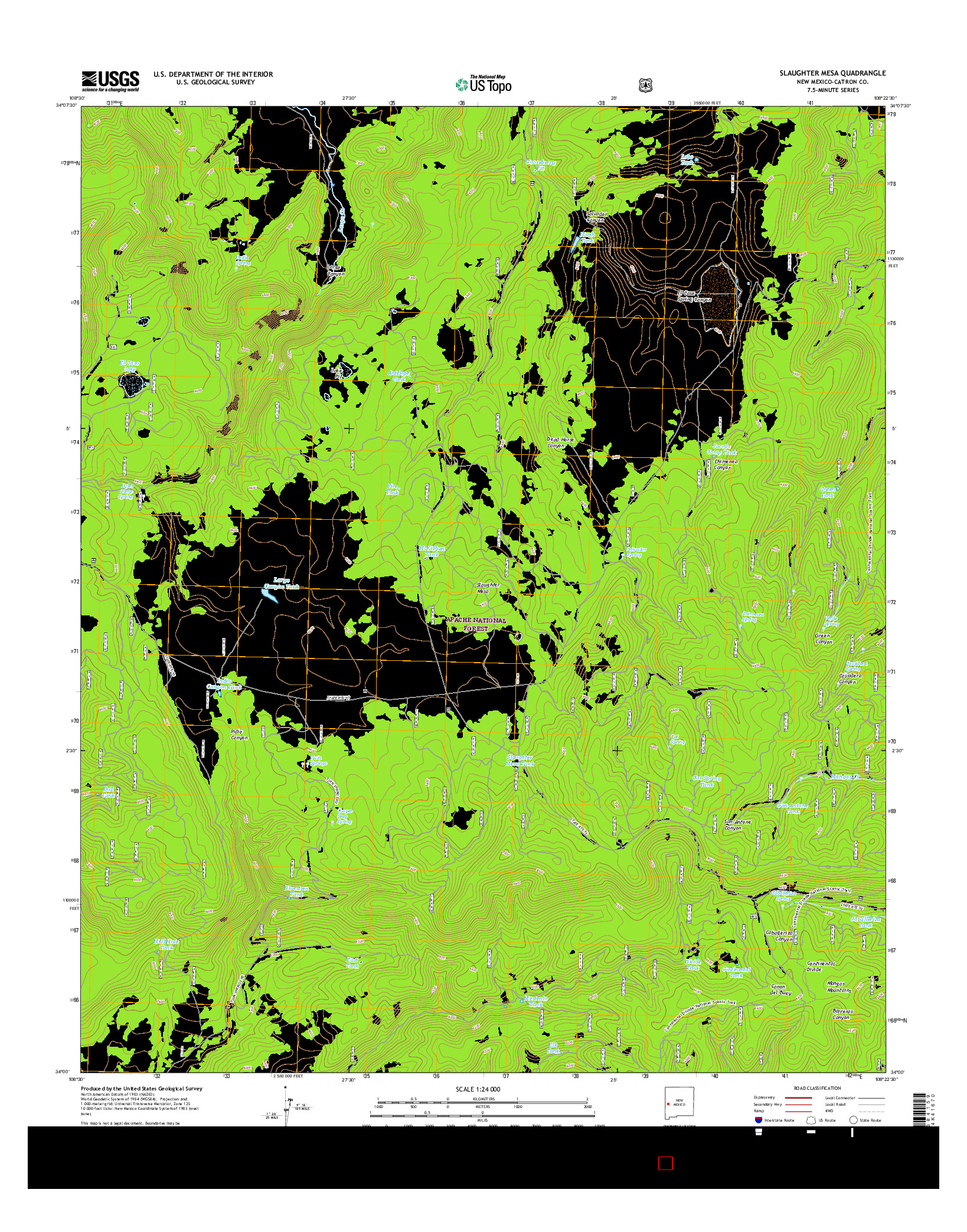 USGS US TOPO 7.5-MINUTE MAP FOR SLAUGHTER MESA, NM 2017