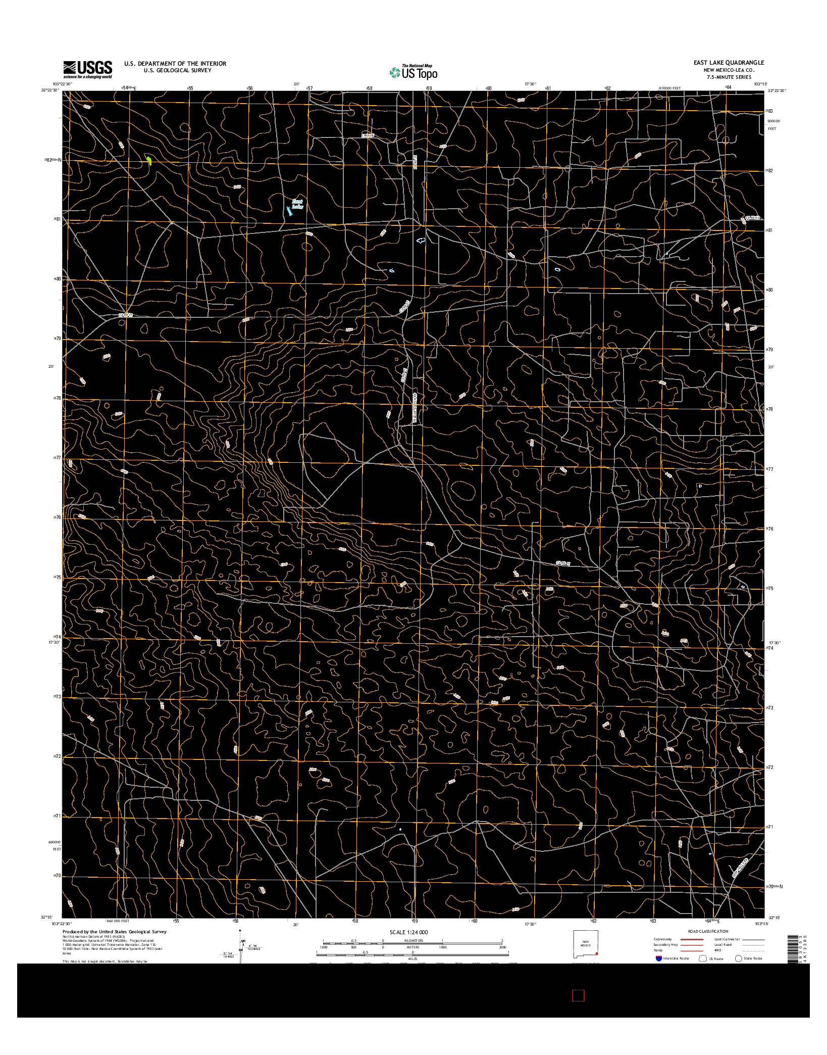 USGS US TOPO 7.5-MINUTE MAP FOR EAST LAKE, NM 2017