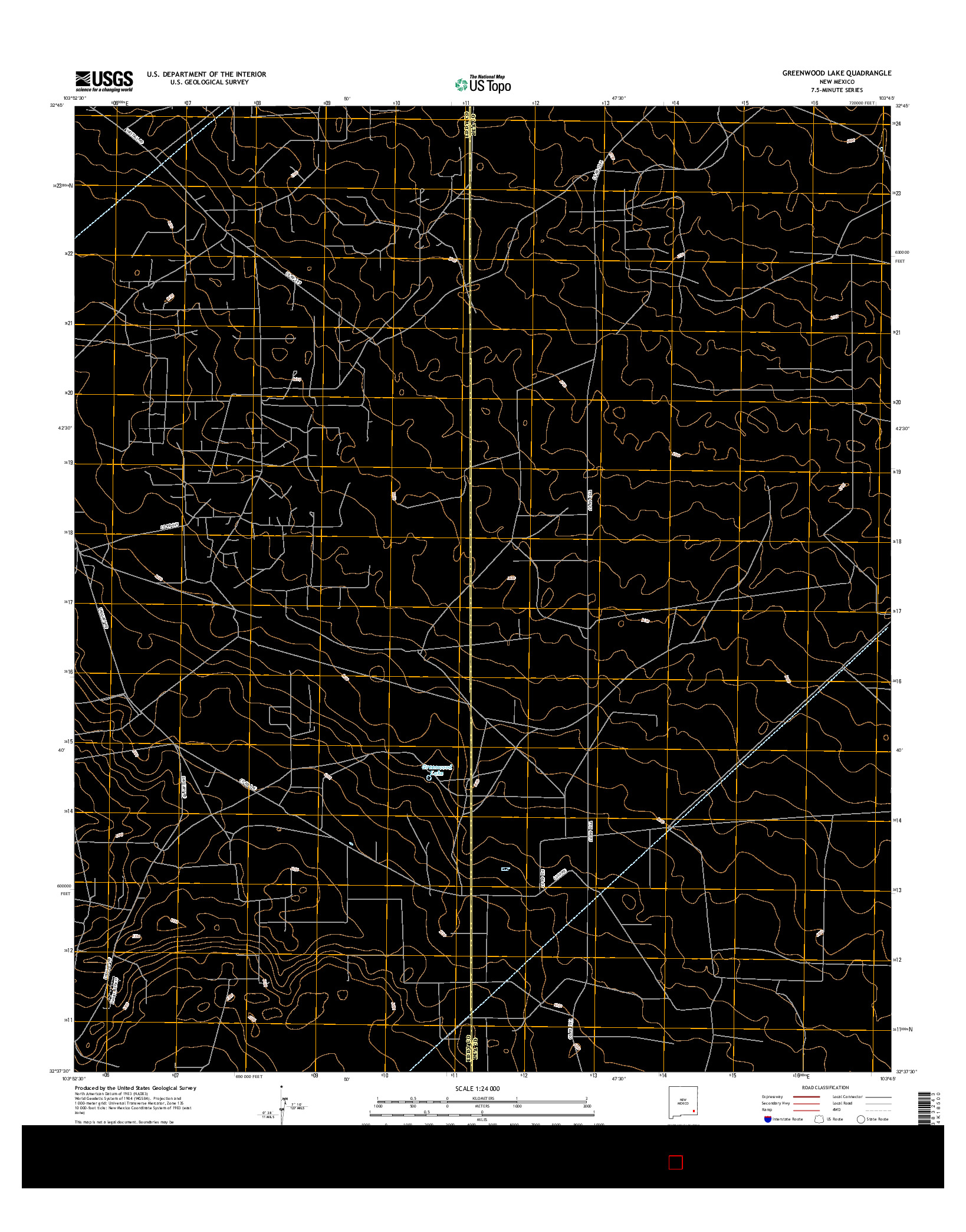 USGS US TOPO 7.5-MINUTE MAP FOR GREENWOOD LAKE, NM 2017