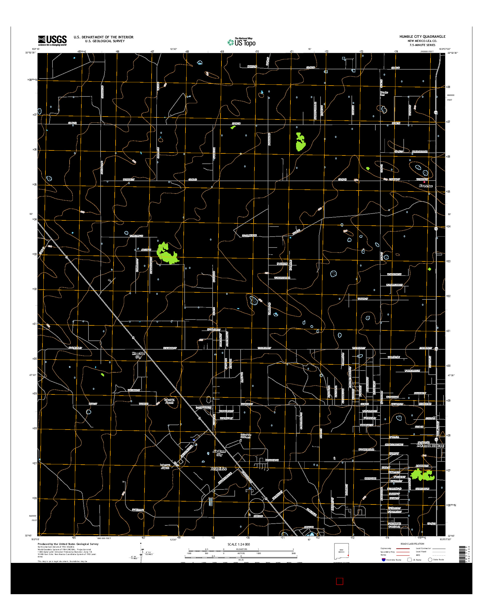 USGS US TOPO 7.5-MINUTE MAP FOR HUMBLE CITY, NM 2017